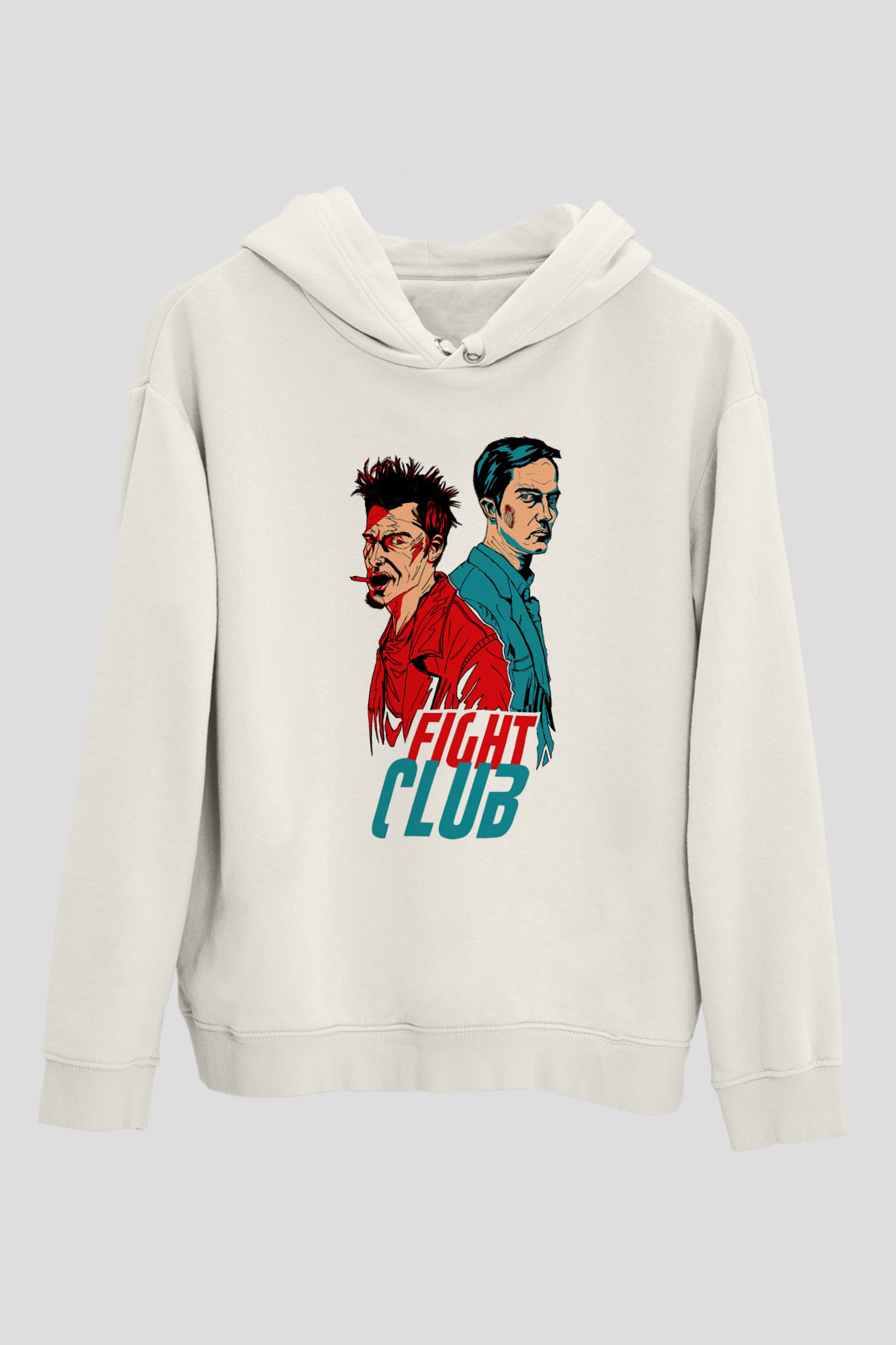 Fight Club Dövüş Klubü Beyaz Unisex Kapşonlu Sweatshirt