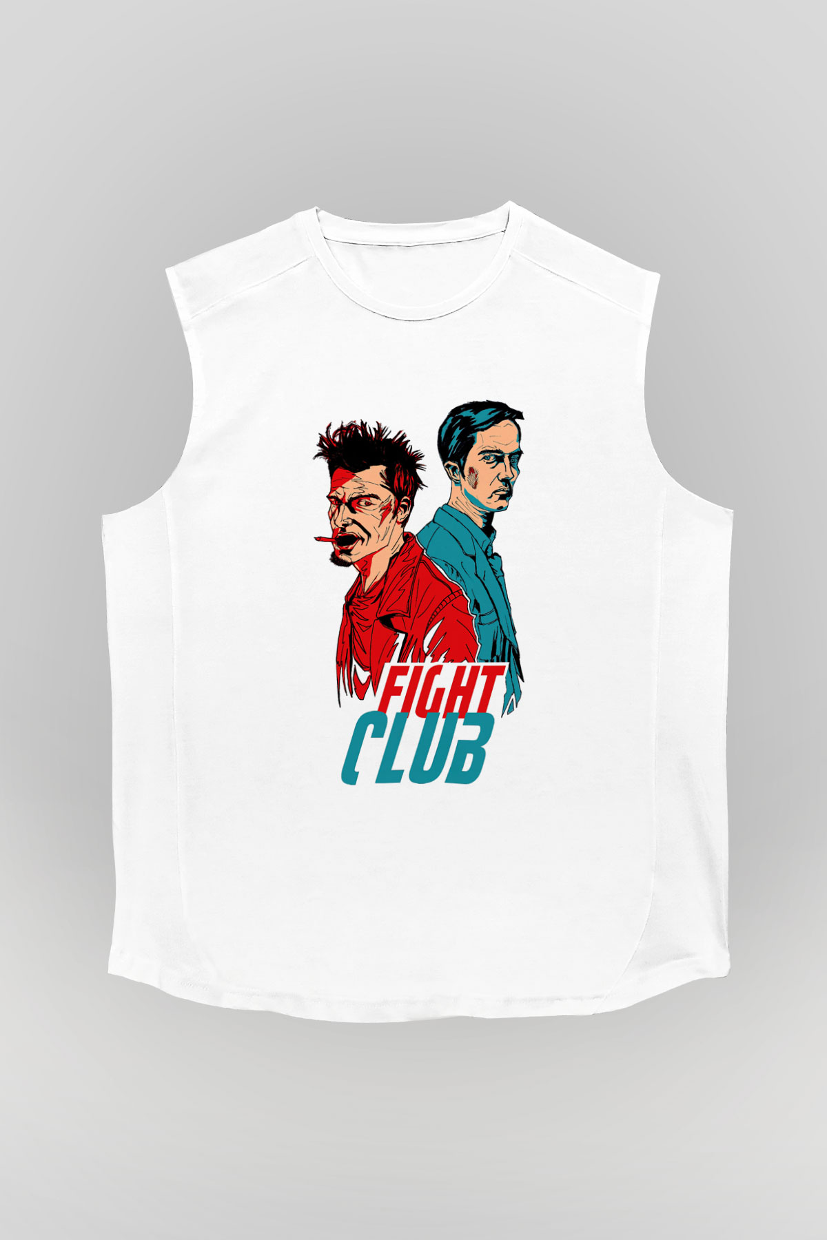 Fight Club Dövüş Klubü Beyaz Unisex Kolsuz Tişört