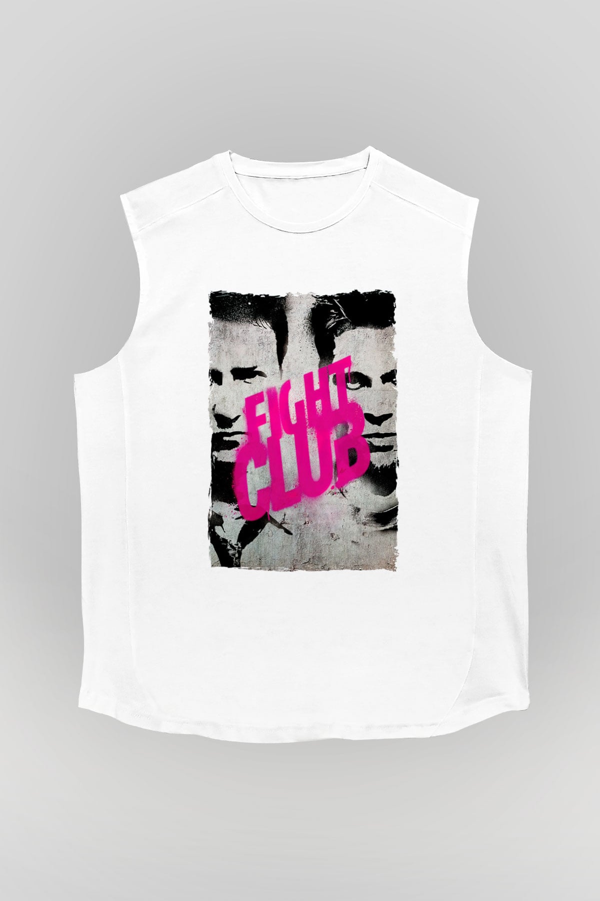 Fight Club Dövüş Klubü Beyaz Unisex  Kolsuz Tişört