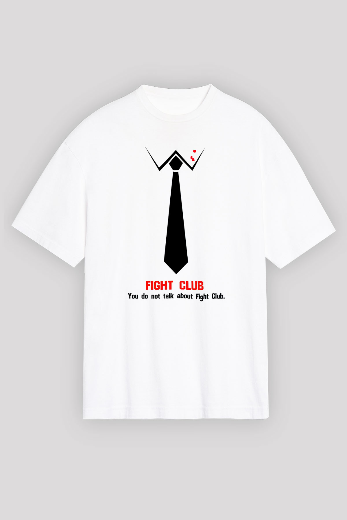 Fight Club Dövüş Klubü Beyaz Unisex Oversize Tişört