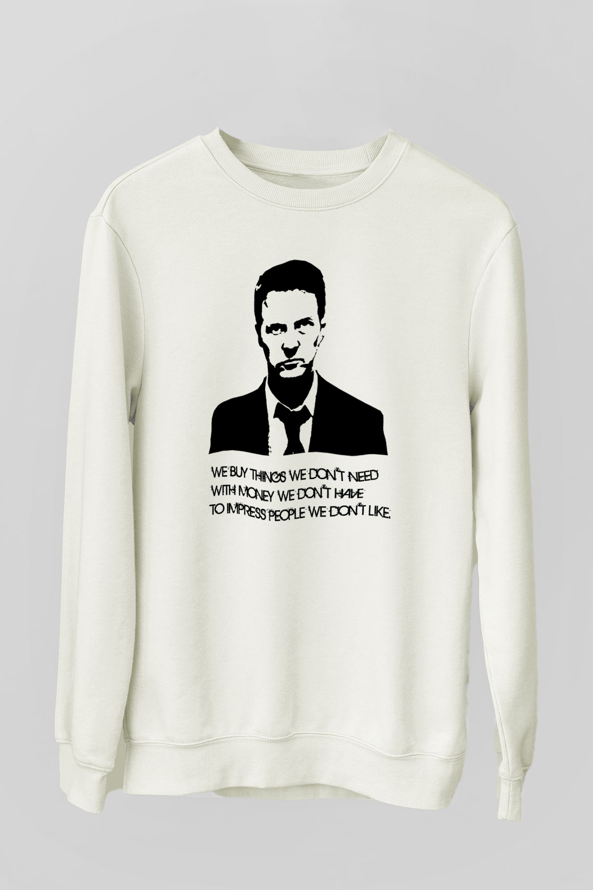 Fight Club Dövüş Klubü Beyaz Unisex Sweatshirt