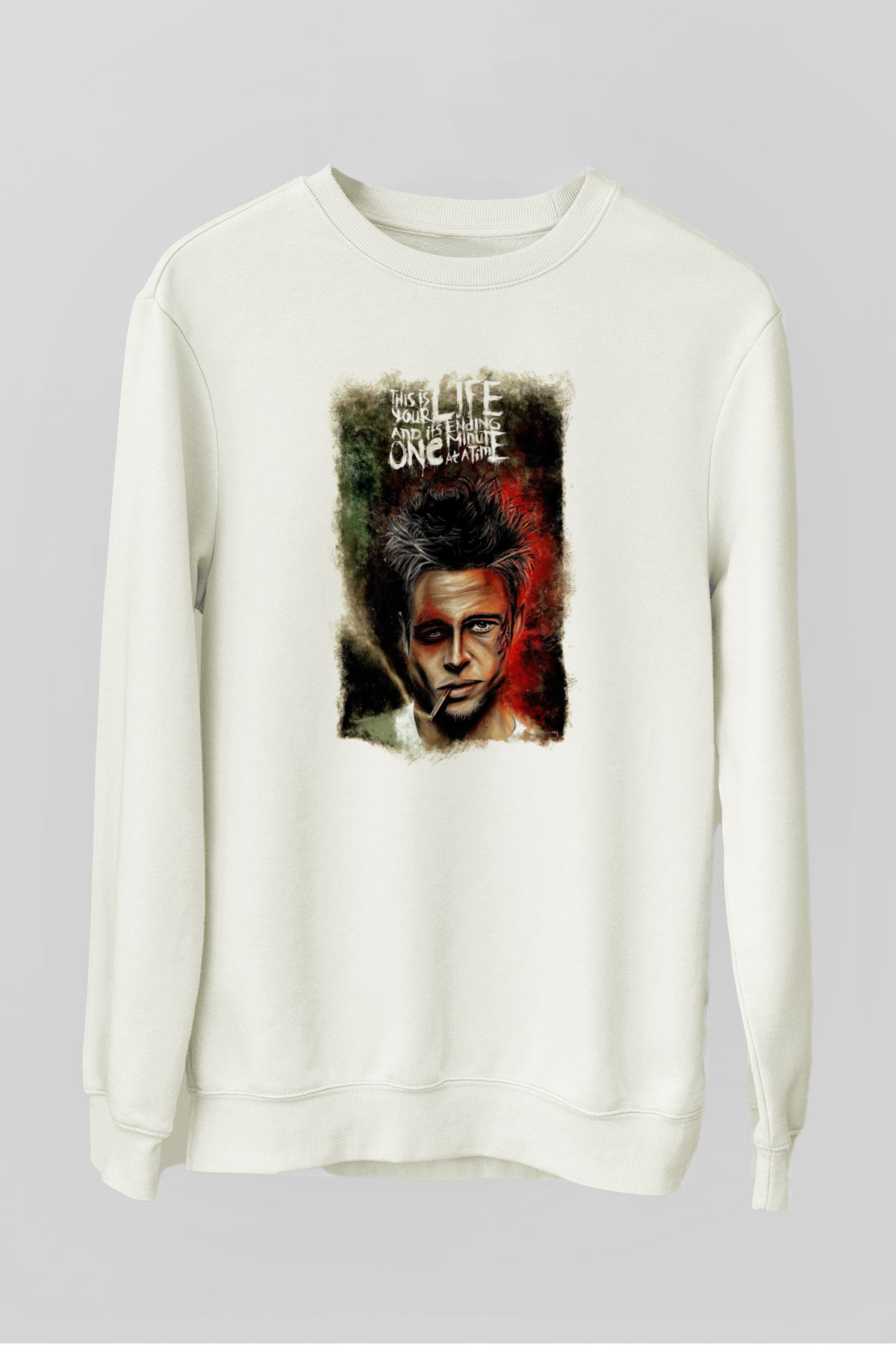 Fight Club Dövüş Klubü Beyaz Unisex  Sweatshirt