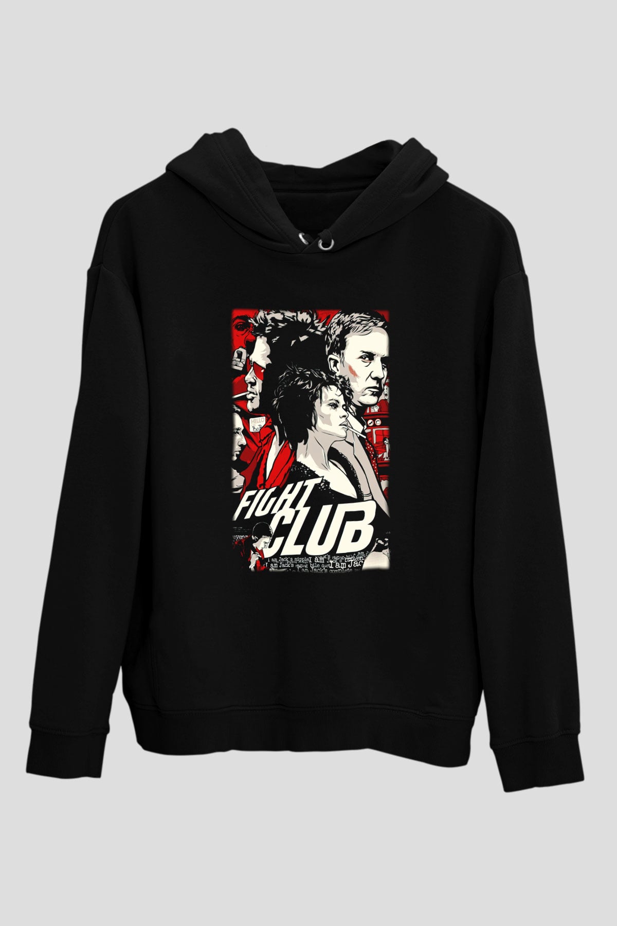 Fight Club Dövüş Klubü Siyah Unisex Kapüşonlu Sweatshirt