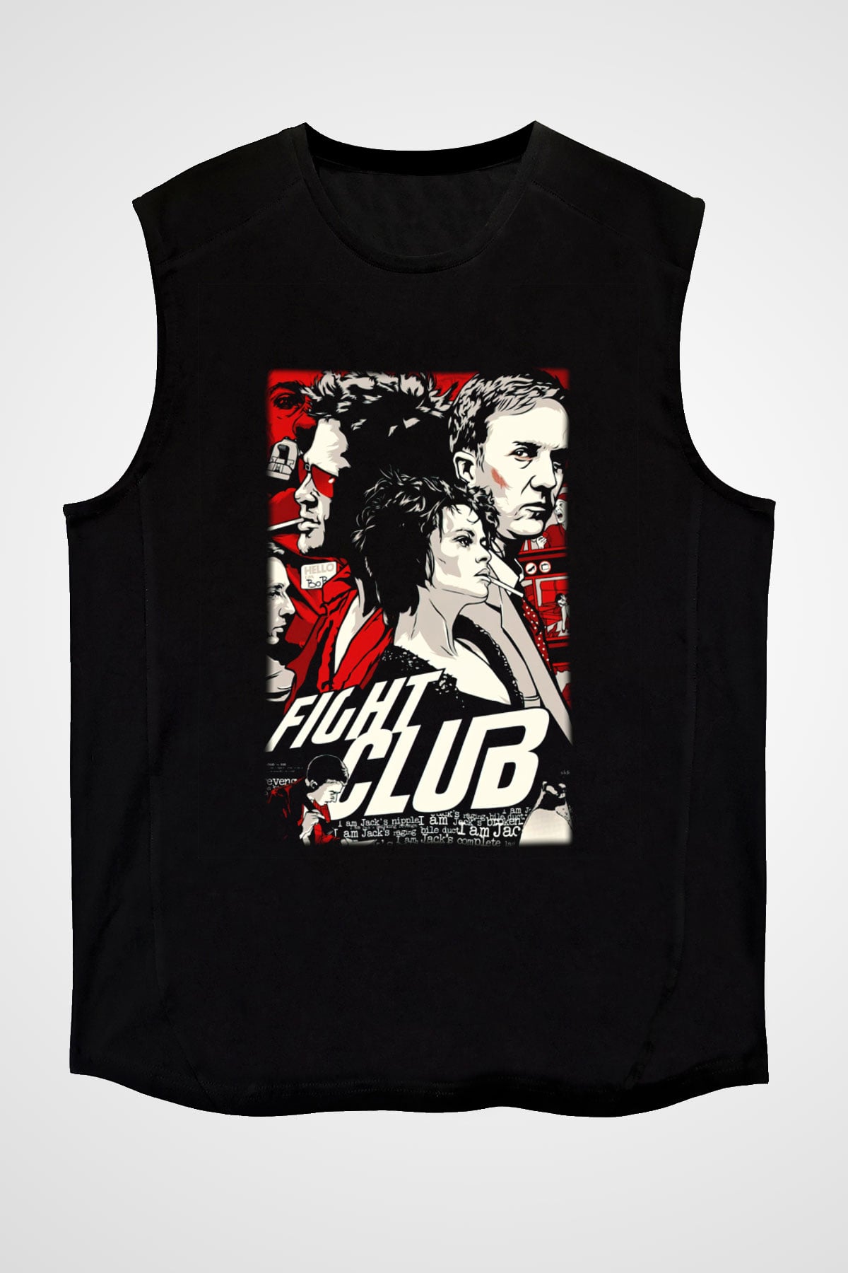 Fight Club Dövüş Klubü Siyah Unisex Kolsuz Tişört