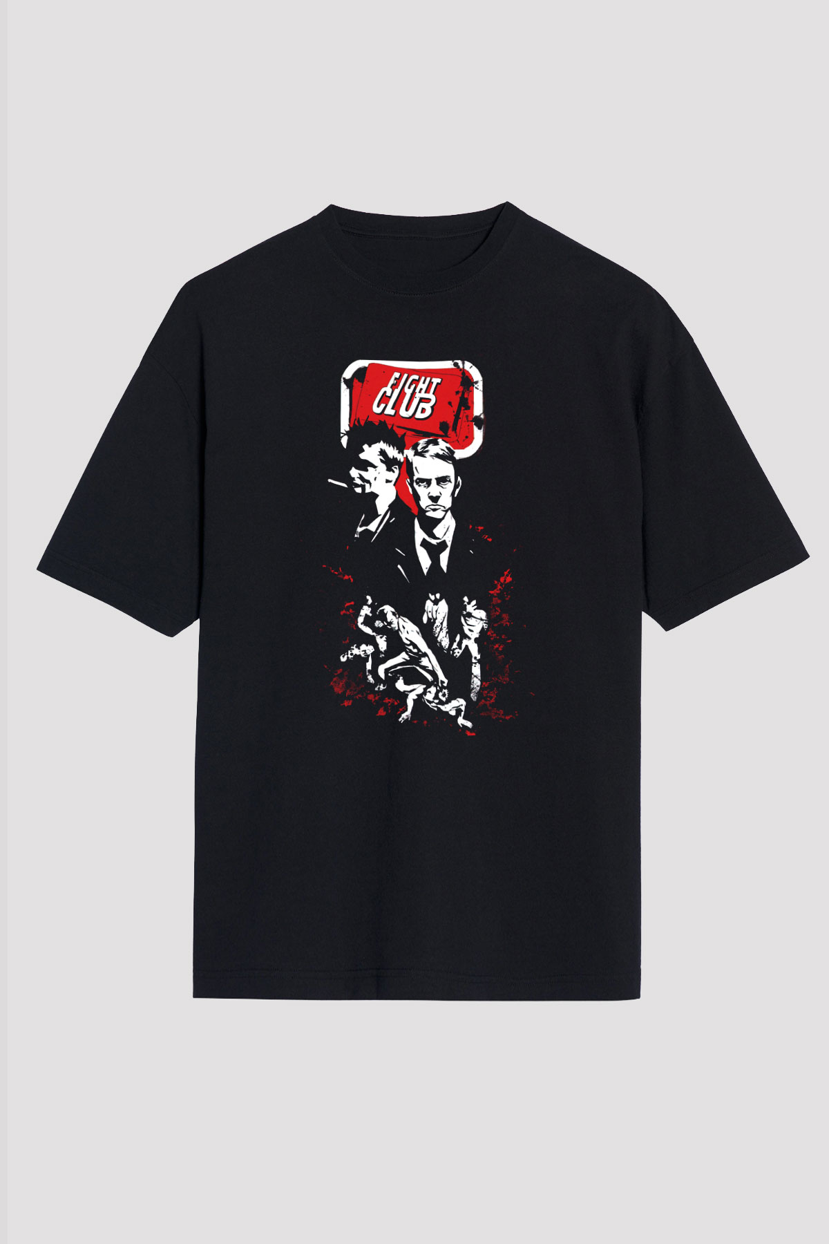 Fight Club Dövüş Klubü Siyah Unisex Oversize Tişört