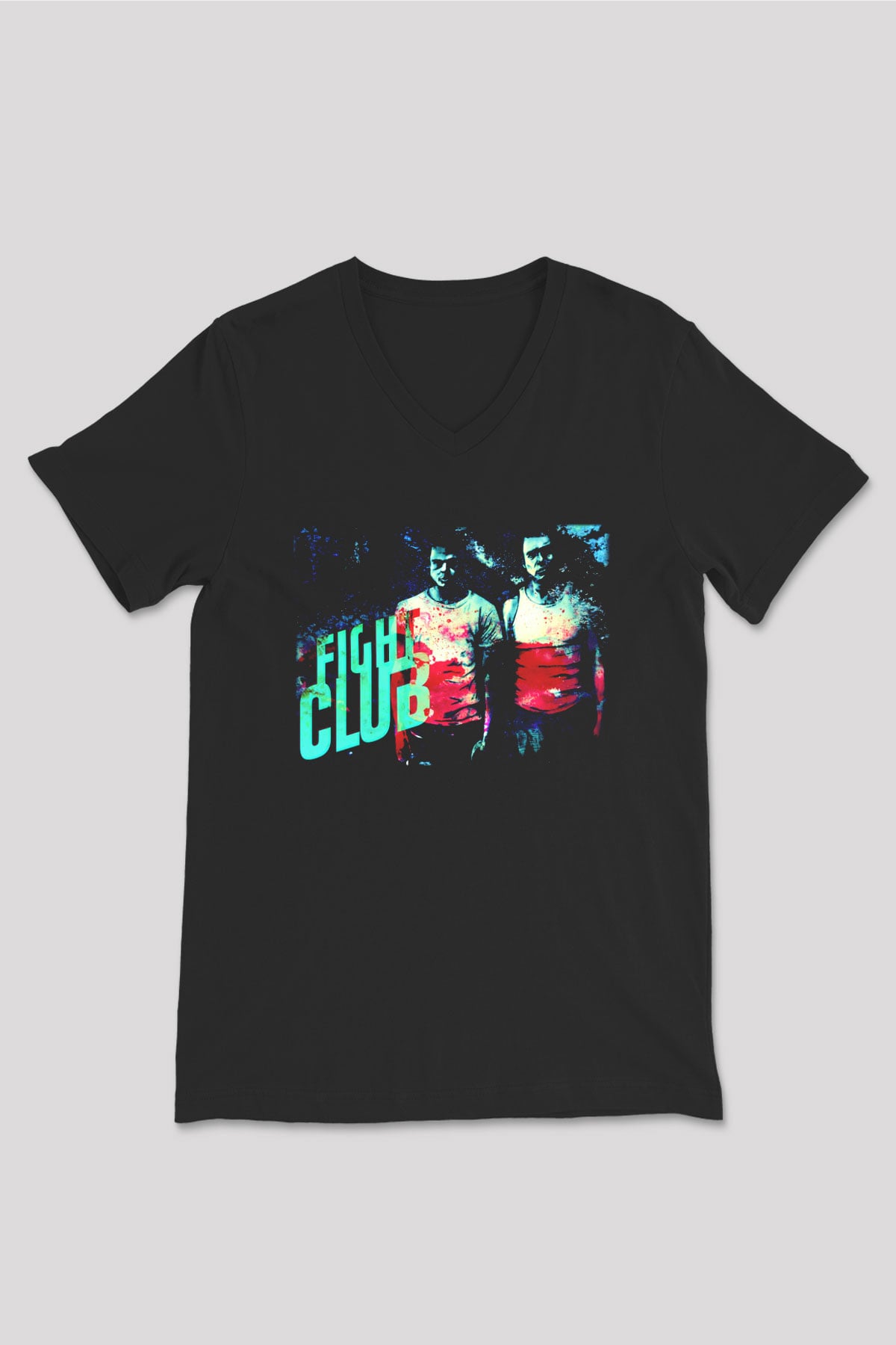 Fight Club Dövüş Klubü Siyah Unisex V Yaka Tişört