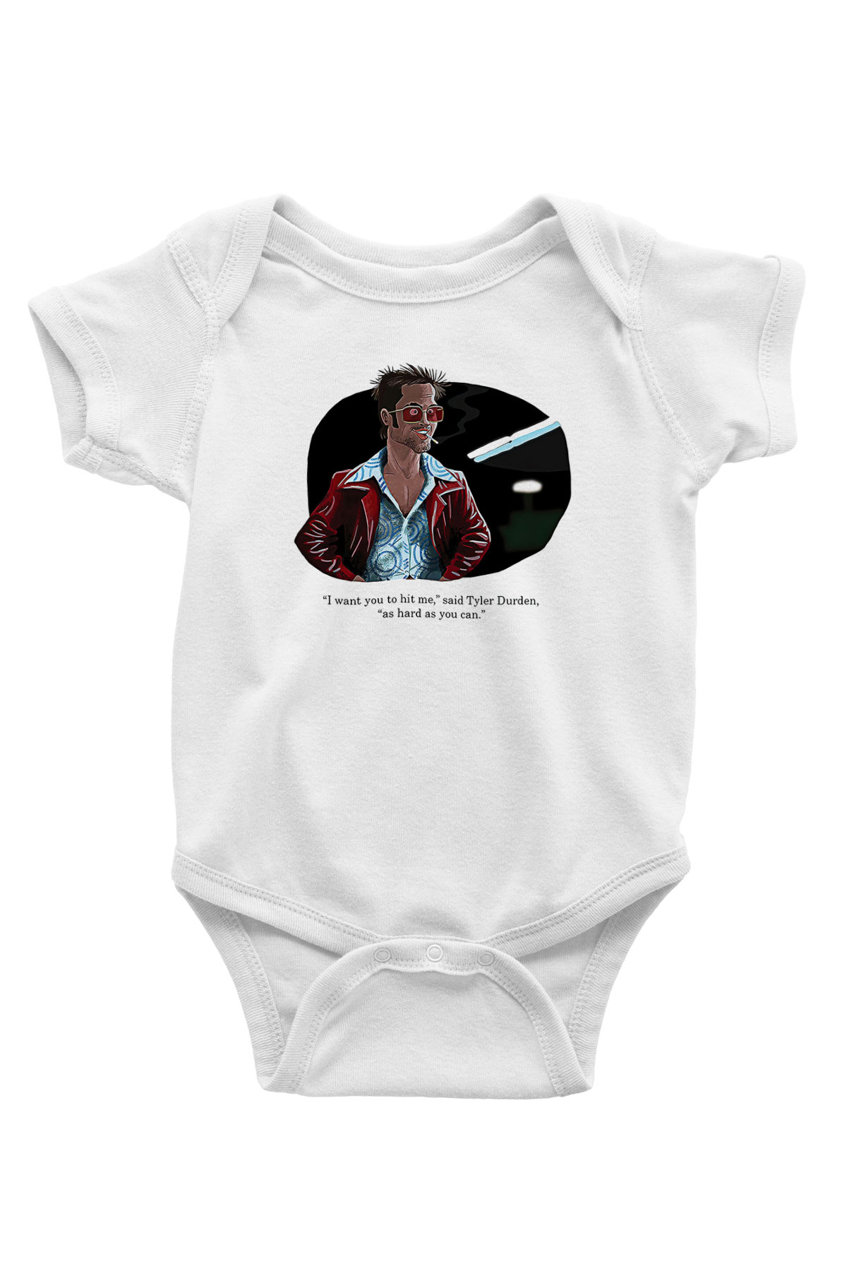Fight Club (Tyler Durden) Baskılı Beyaz Unisex Bebek Body - Zıbın
