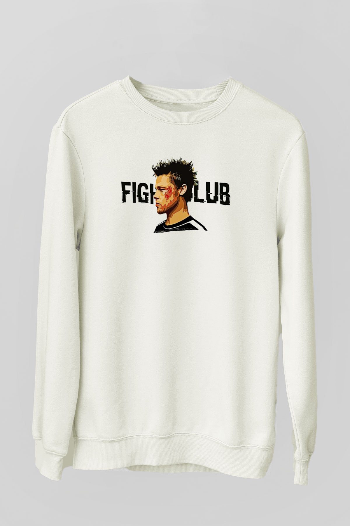 Fight Club (Tyler Durden) Baskılı Beyaz Unisex Sweatshirt