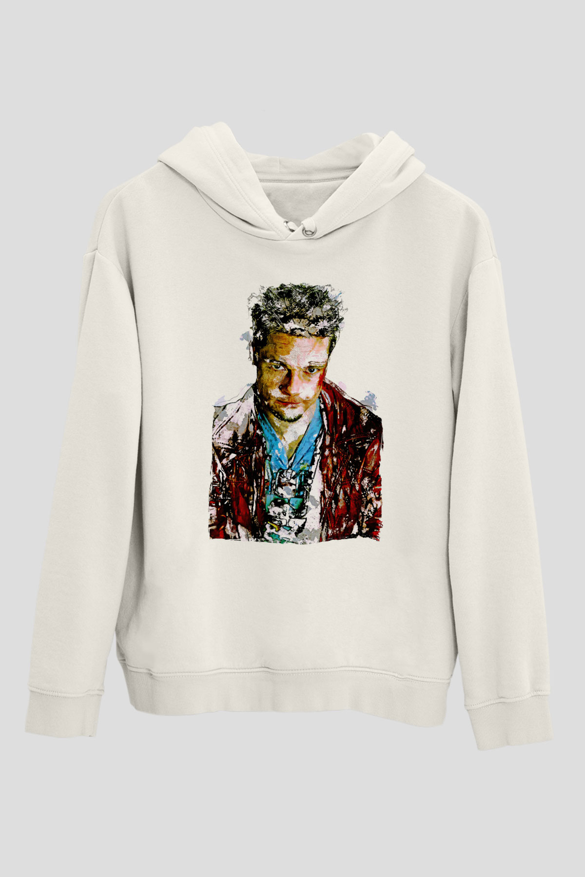Fight Club (Tyler Durden) Baskılı Beyaz Unisex Hoodie