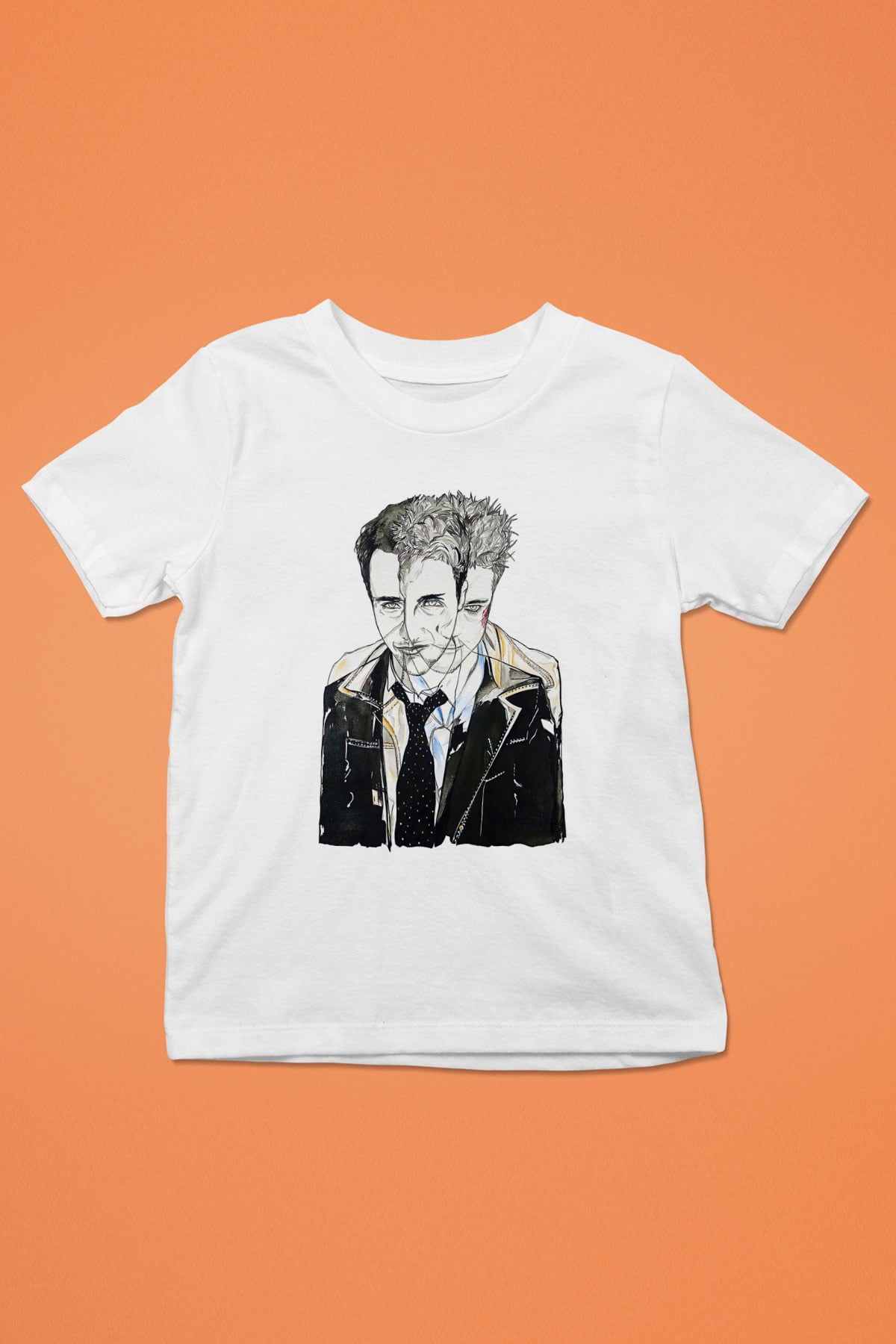 Fight Club (Tyler Durden) Baskılı Beyaz Unisex Beyaz Çocuk Tişört - Tshirt