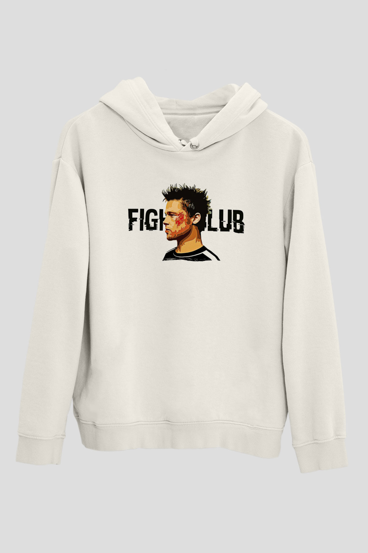 Fight Club (Tyler Durden) Baskılı Beyaz Unisex Hoodie