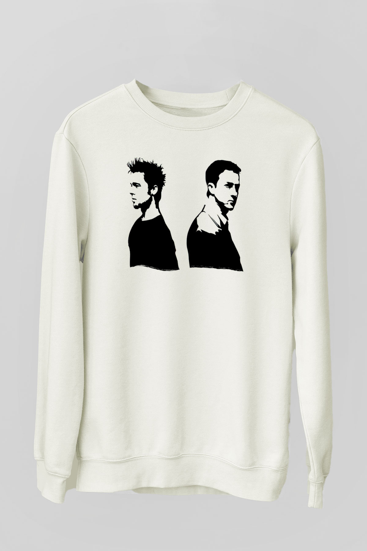 Fight Club (Tyler Durden) Baskılı Beyaz Unisex Sweatshirt