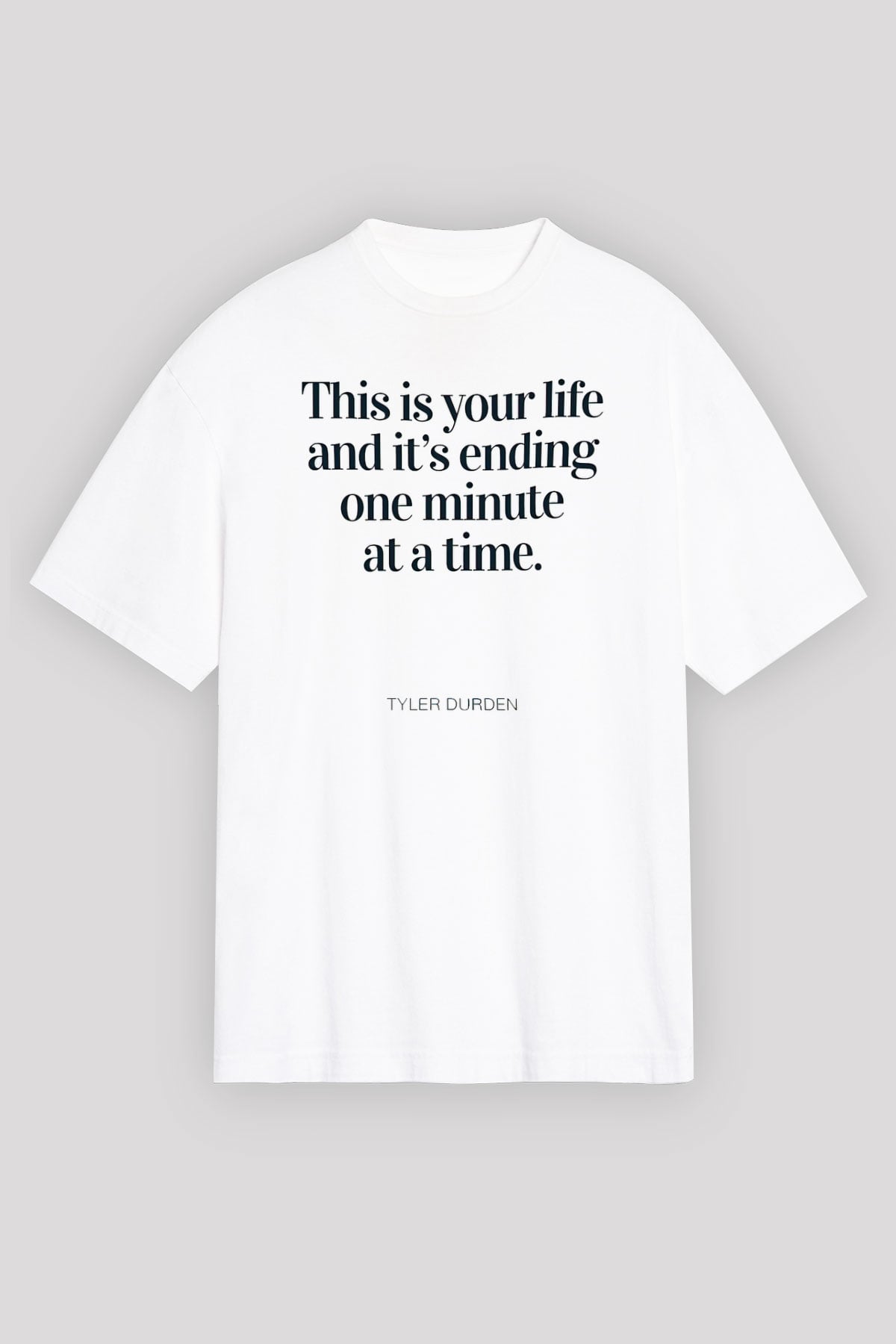 Fight Club (Tyler Durden) Baskılı Beyaz Unisex Oversize Tişört - Tshirt