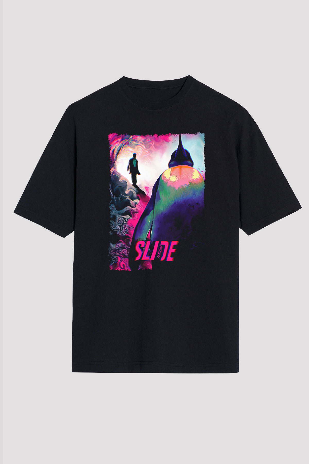 Fight Club (Tyler Durden) Baskılı Unisex Siyah Oversize Tişört - Tshirt