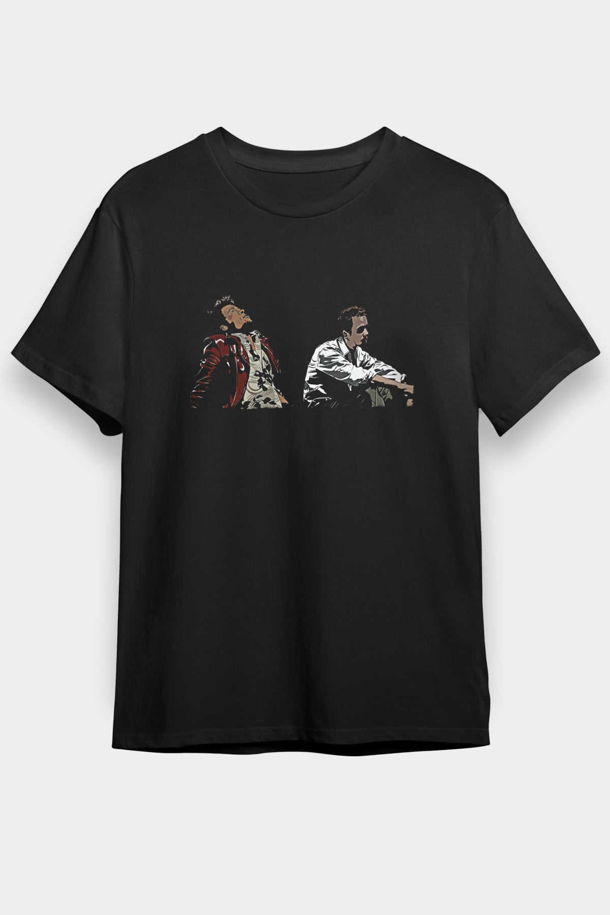 Fight Club (Tyler Durden) Baskılı Unisex Siyah Tişört - Tshirt