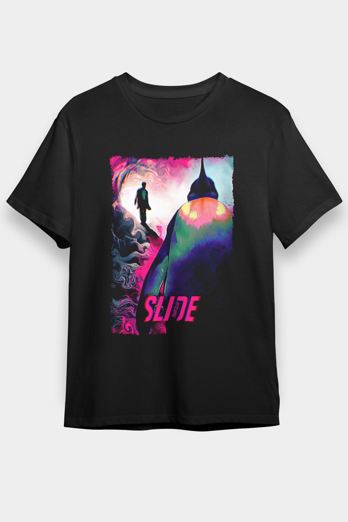 Fight Club (Tyler Durden) Baskılı Unisex Siyah Tişört - Tshirt