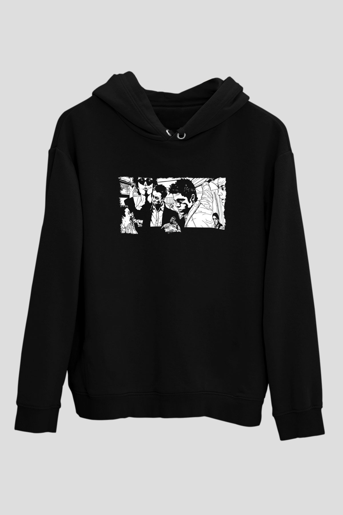 Fight Club (Tyler Durden) Baskılı Unisex Siyah Hoodie
