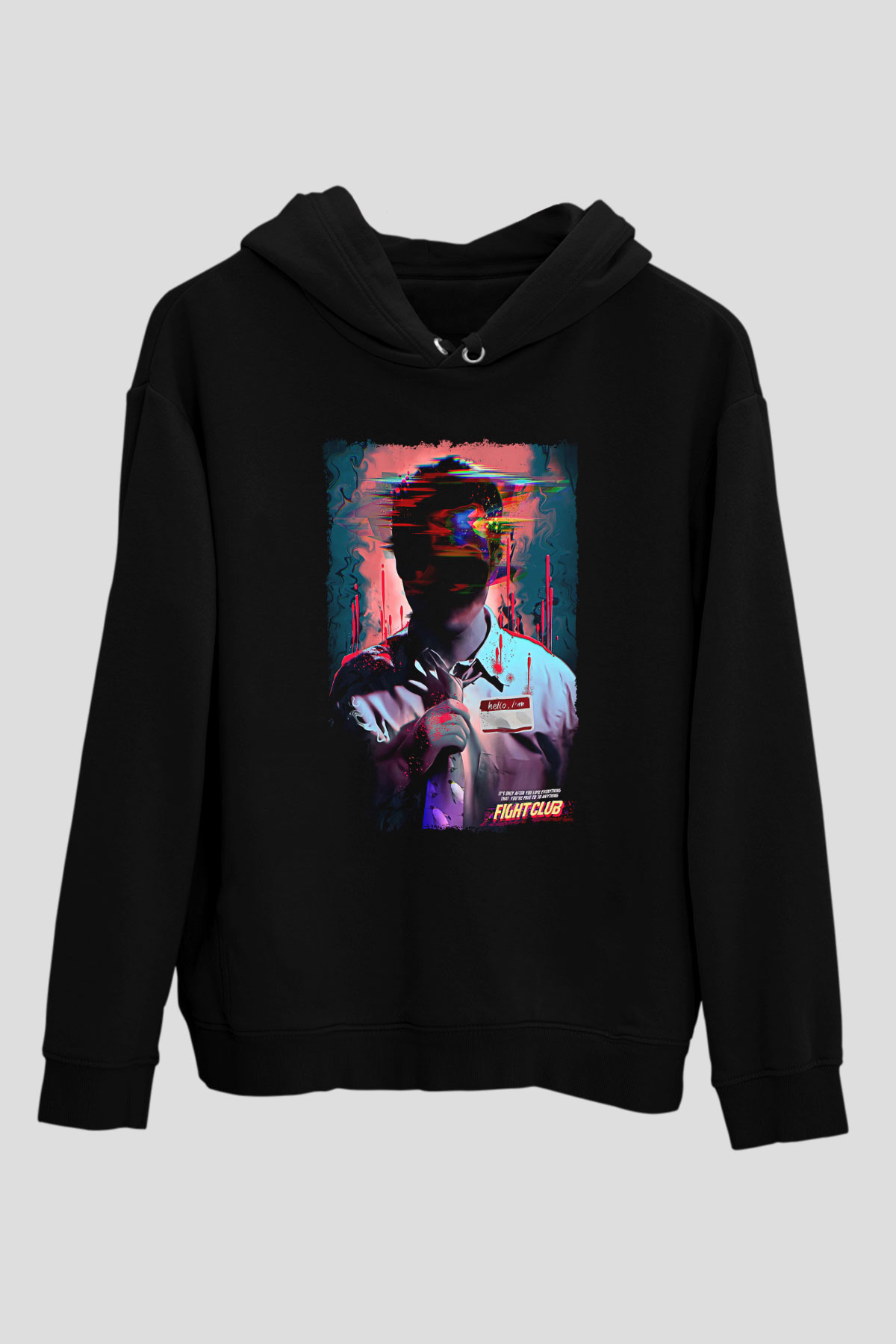Fight Club (Tyler Durden) Baskılı Unisex Siyah Hoodie