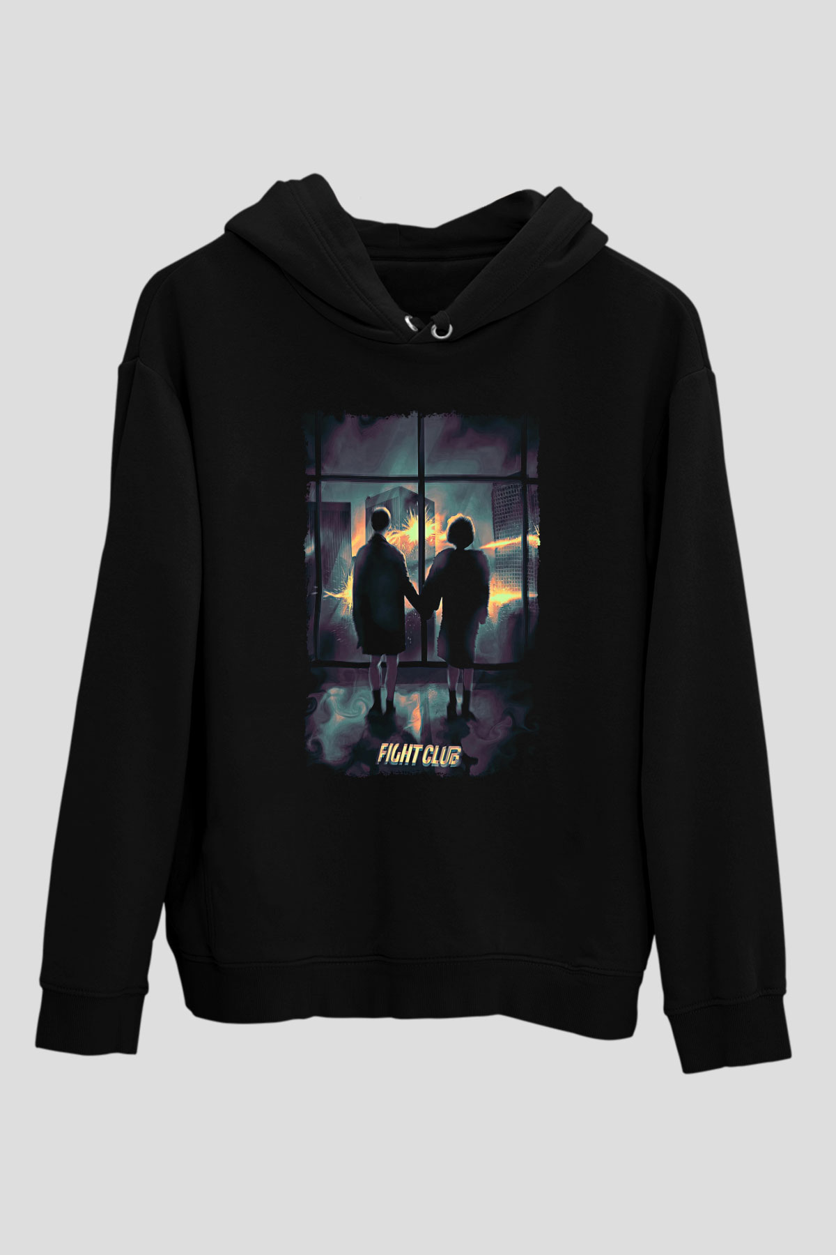 Fight Club (Tyler Durden) Baskılı Unisex Siyah Hoodie