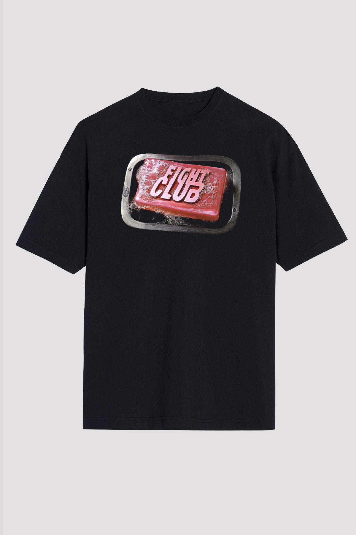 Fight Club (Tyler Durden) Baskılı Unisex Siyah Oversize Tişört - Tshirt