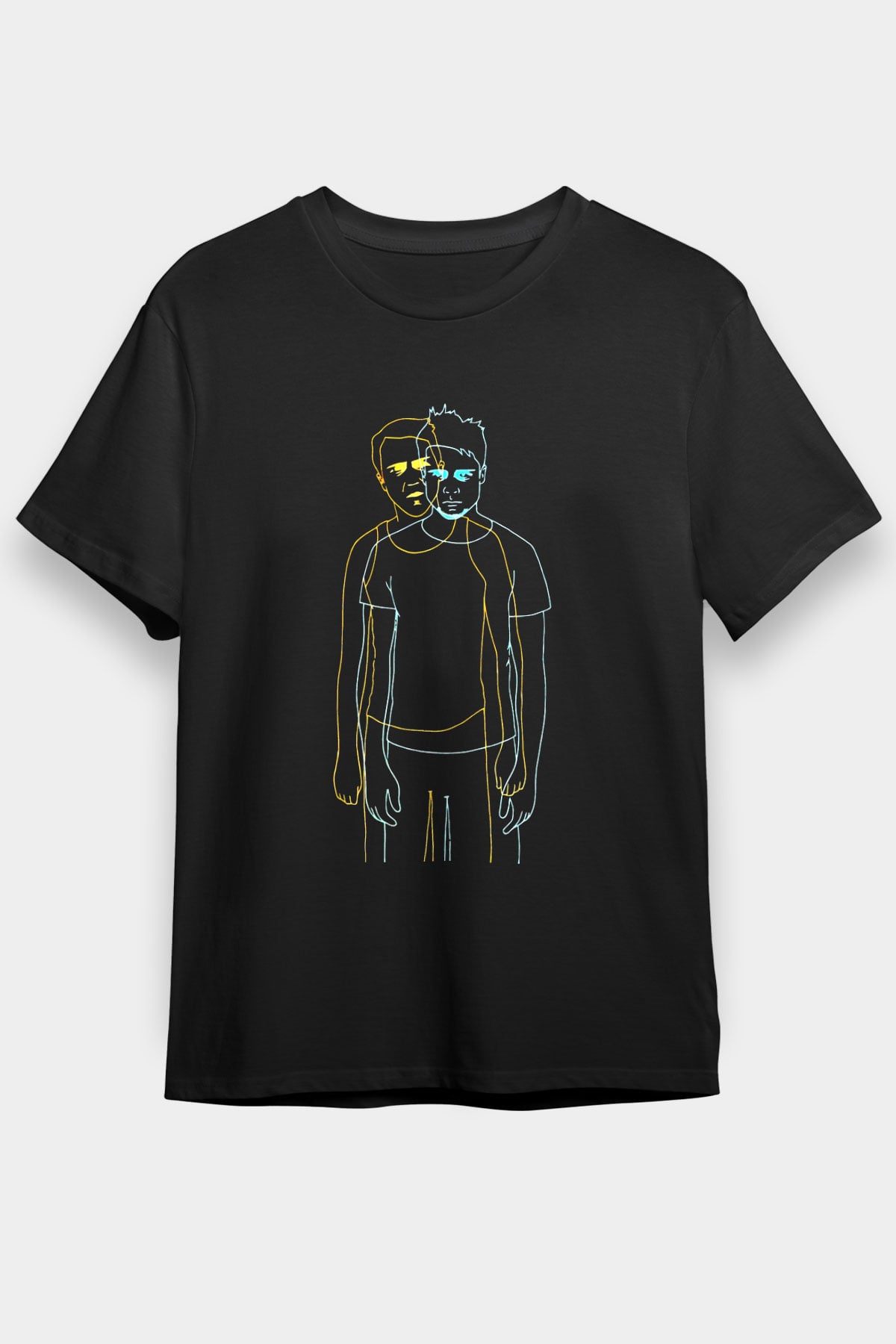 Fight Club (Tyler Durden) Baskılı Unisex Siyah Tişört - Tshirt