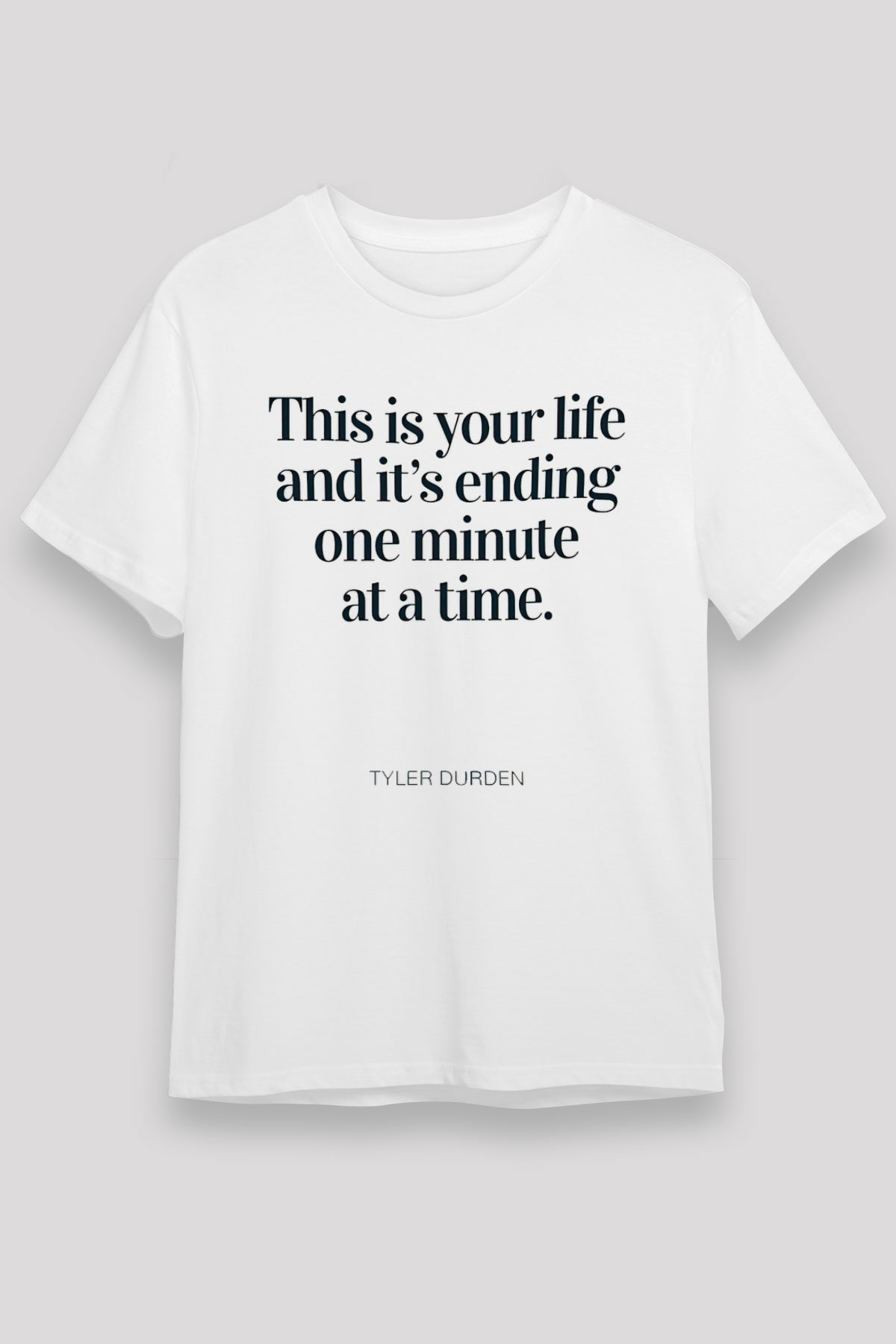 Fight Club (Tyler Durden) Unisex Baskılı Beyaz Tişört - Tshirt