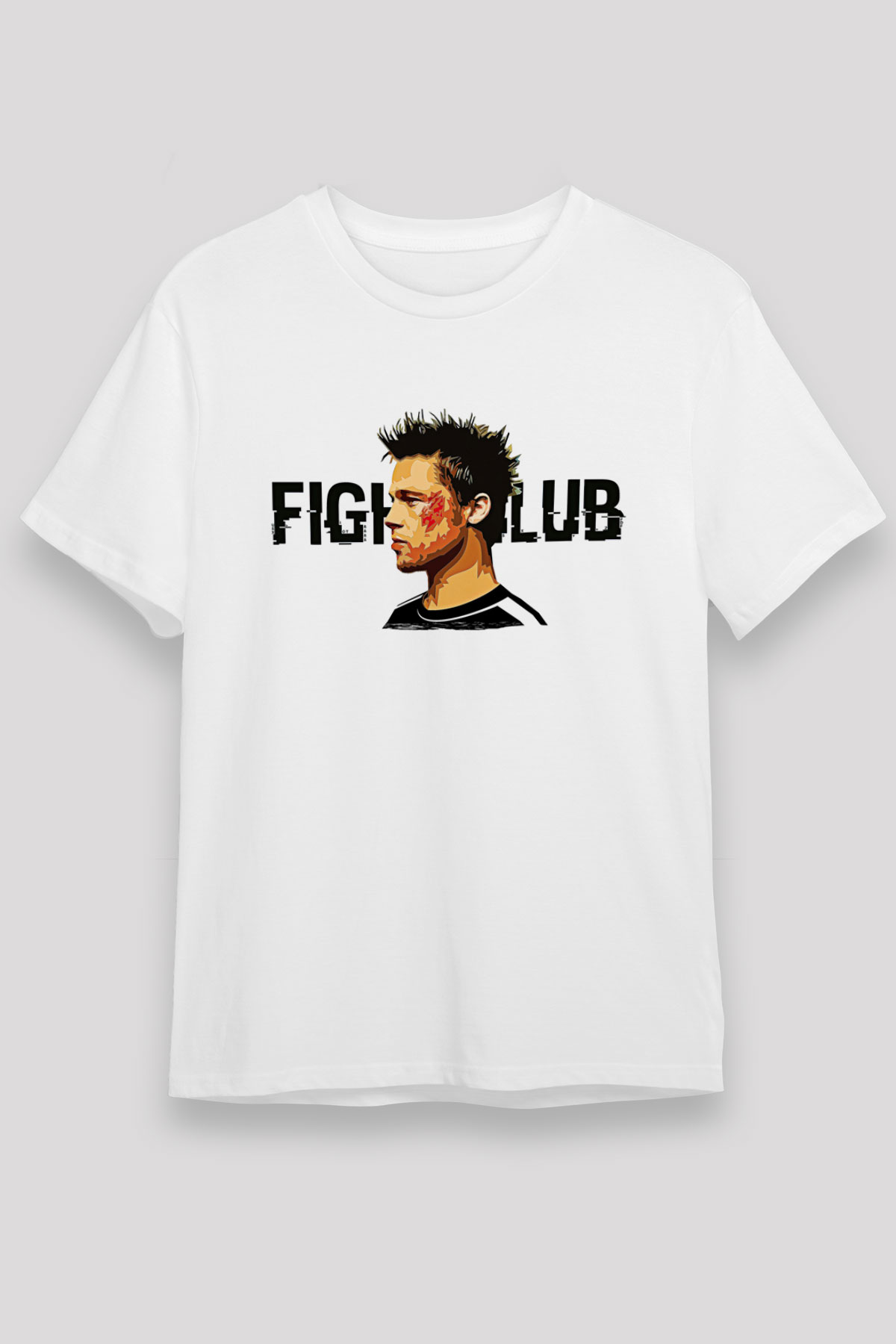 Fight Club (Tyler Durden) Unisex Baskılı Beyaz Tişört - Tshirt