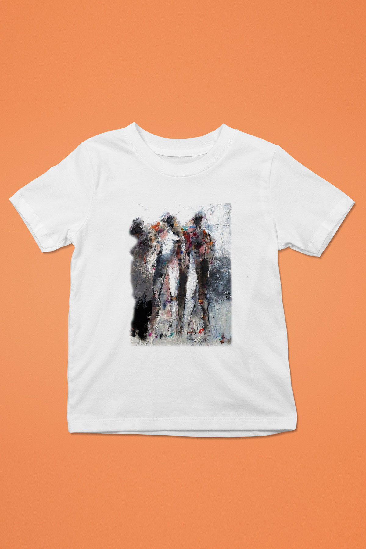Figür Baskılı Beyaz Unisex Çocuk Tişört