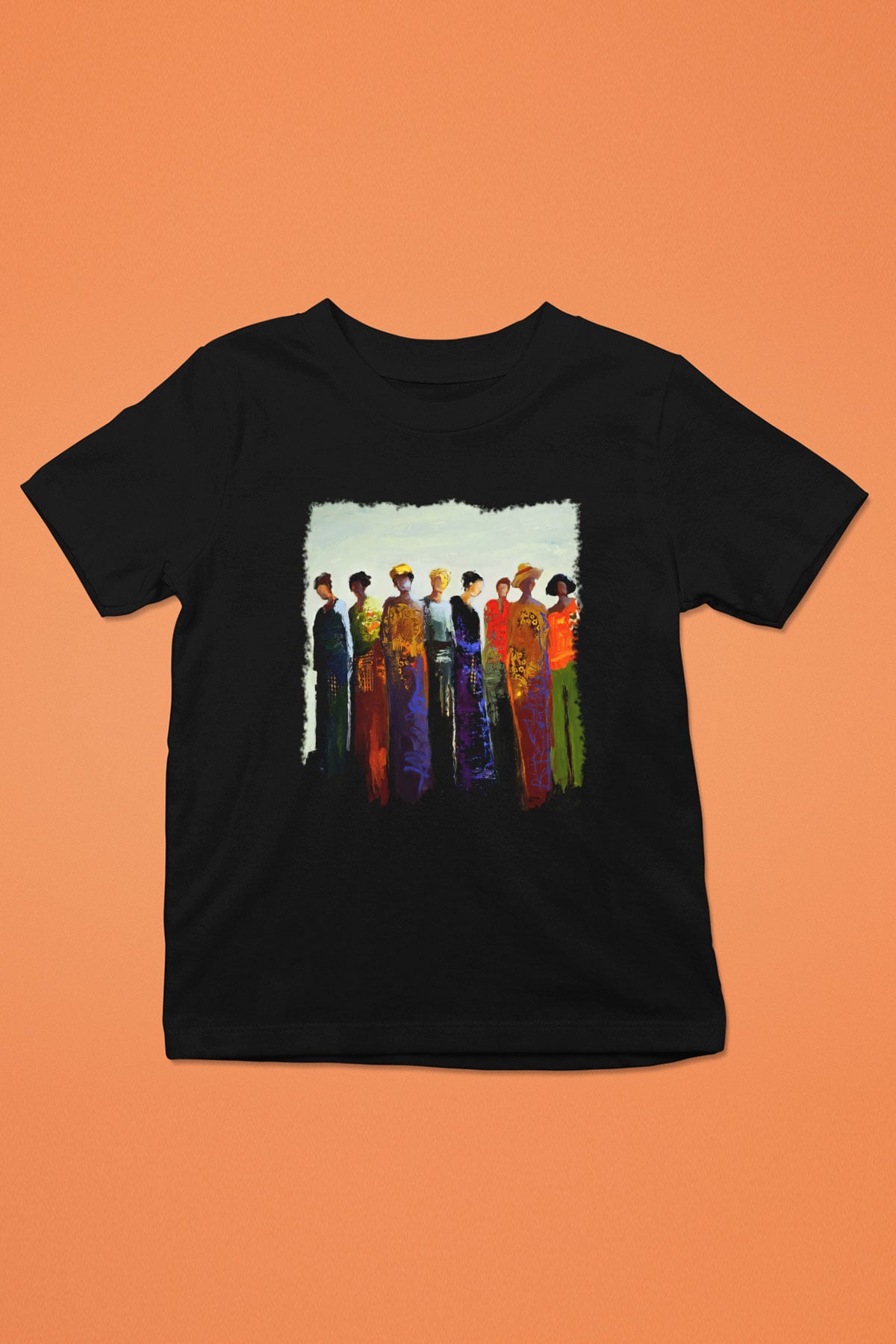 Figür Baskılı Siyah Unisex Çocuk Tişört