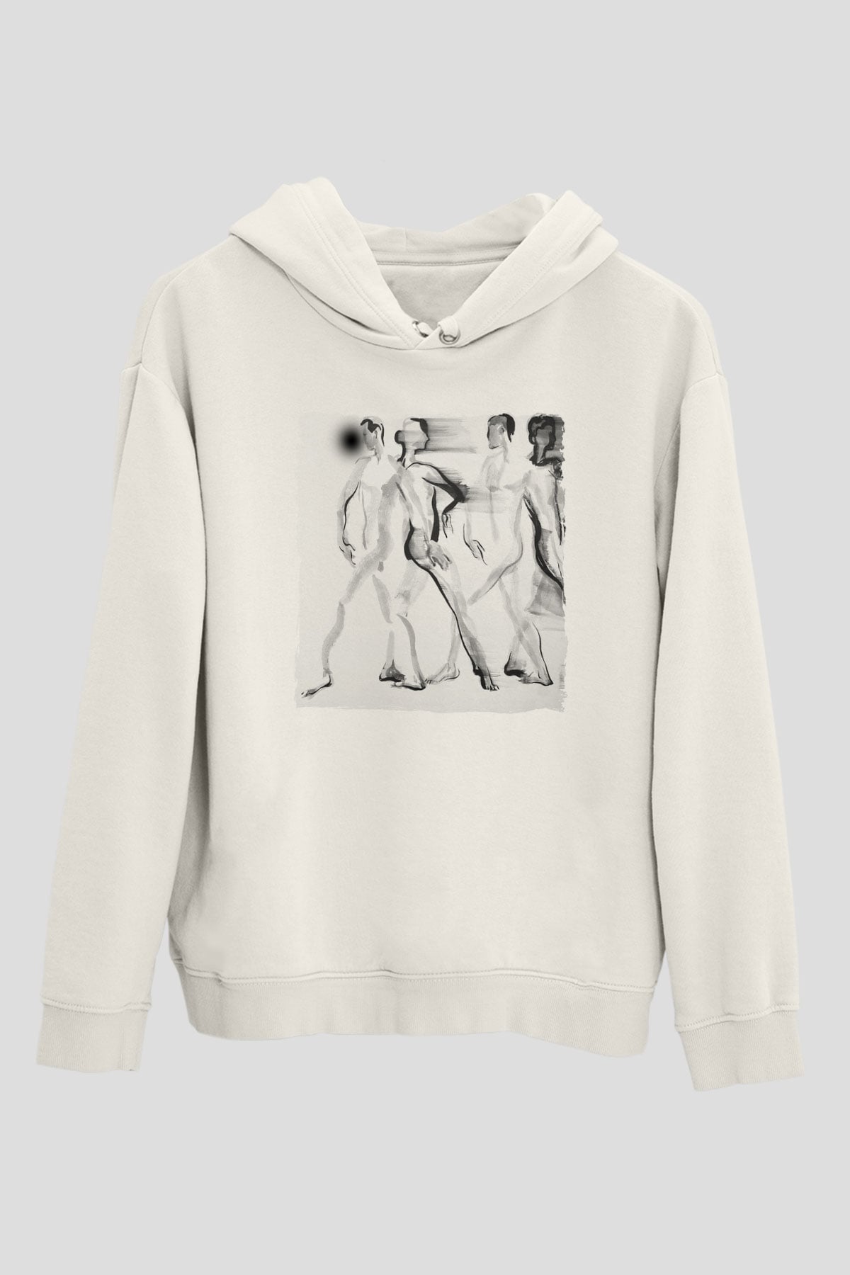 Figür Beyaz Unisex Hoodie