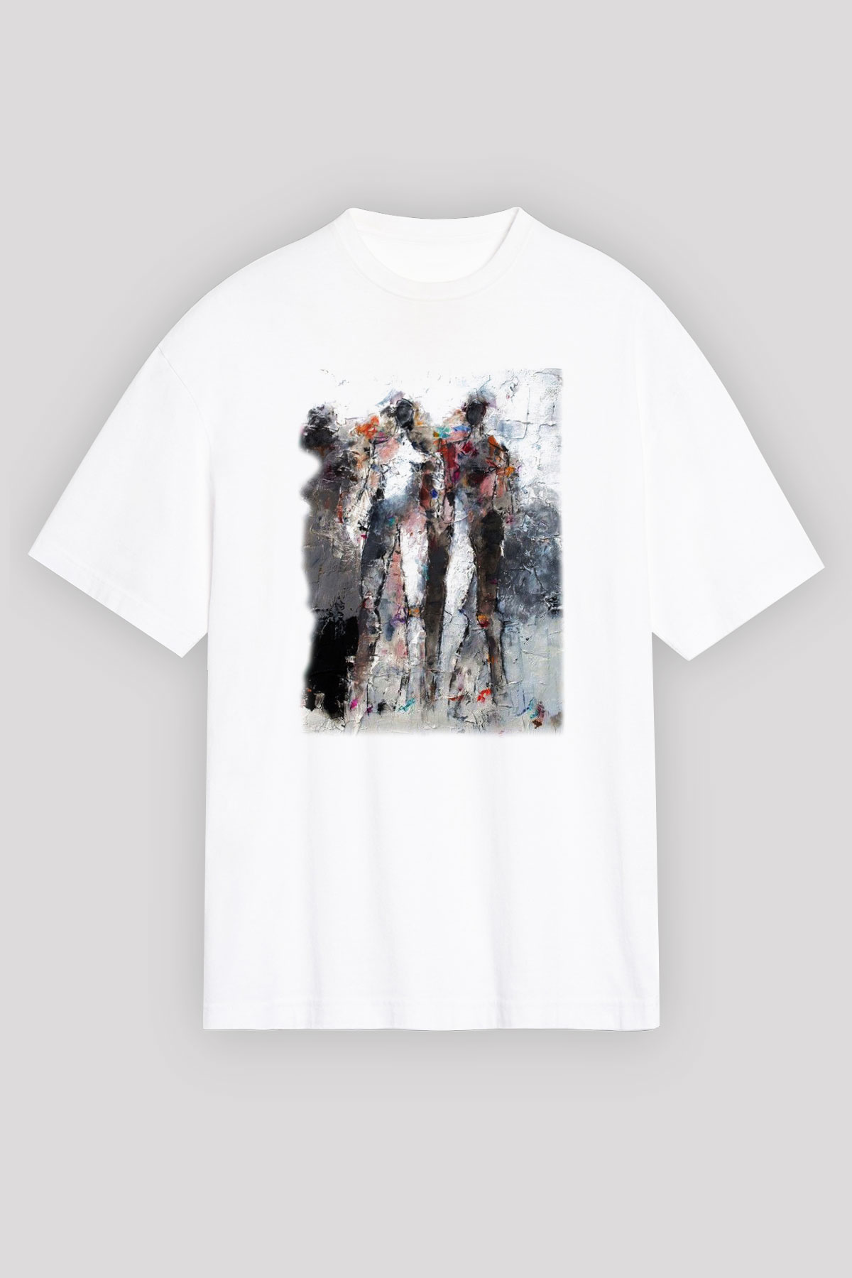 Figür Beyaz Unisex Oversize Tişört T-Shirt