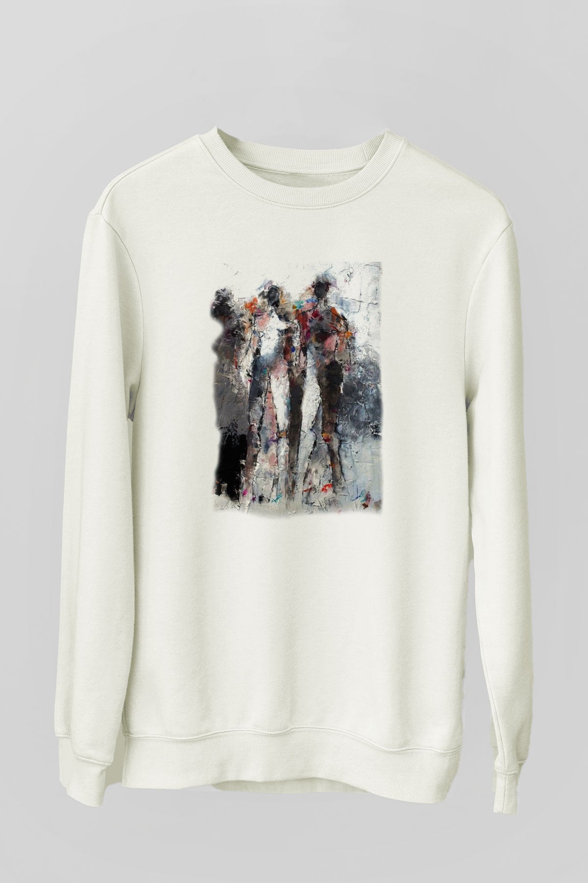 Figür Beyaz Unisex Sweatshirt