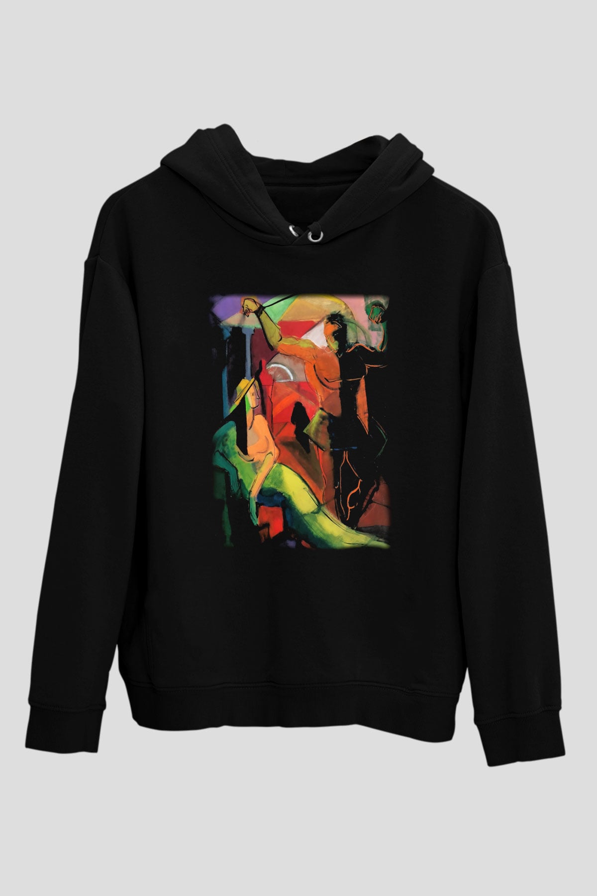 Figür Siyah Unisex Hoodie