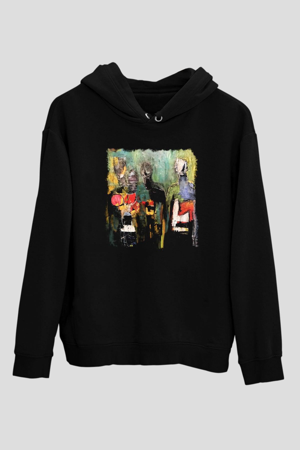 Figür Siyah Unisex Hoodie
