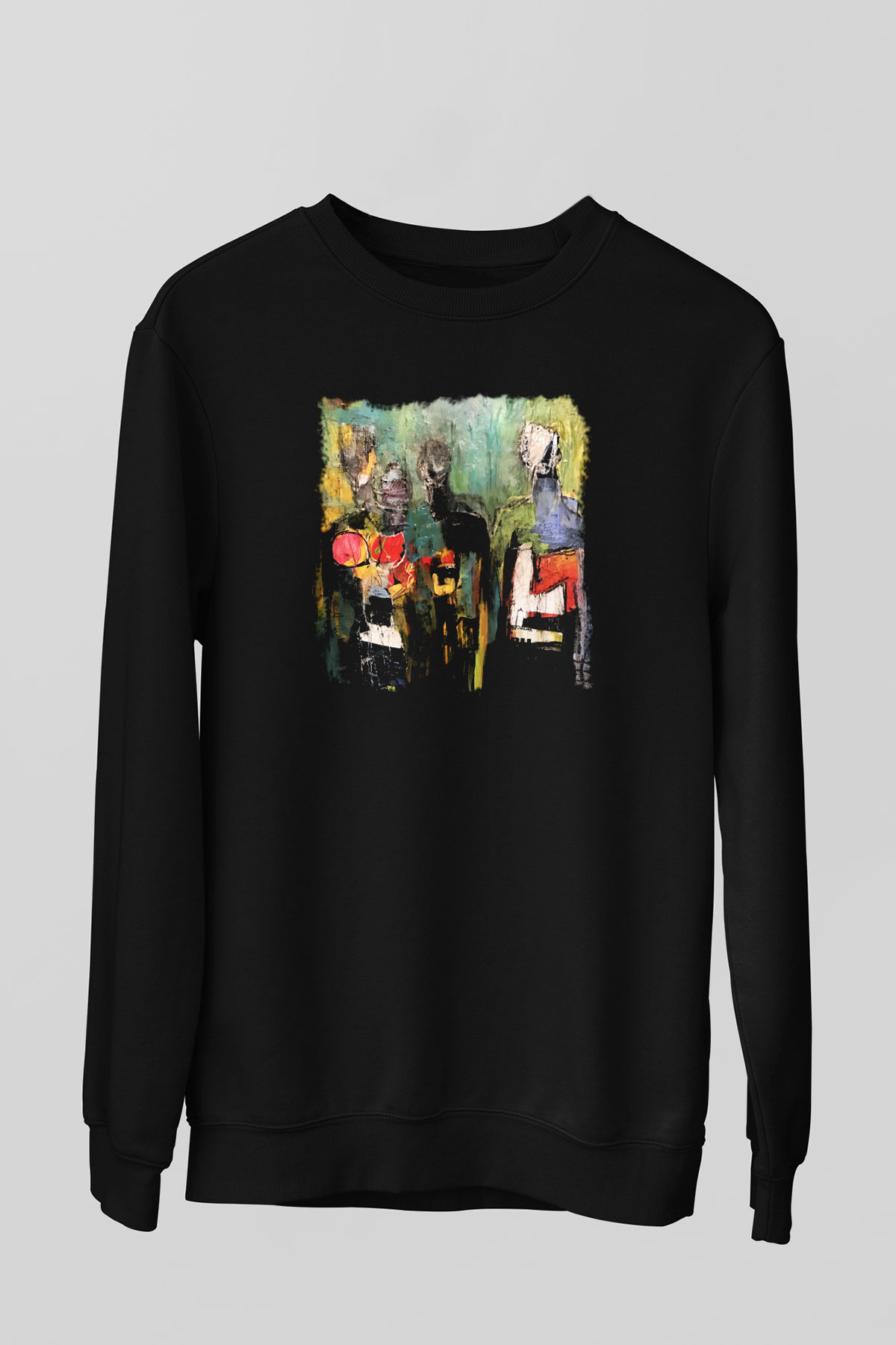 Figür Siyah Unisex Sweatshirt