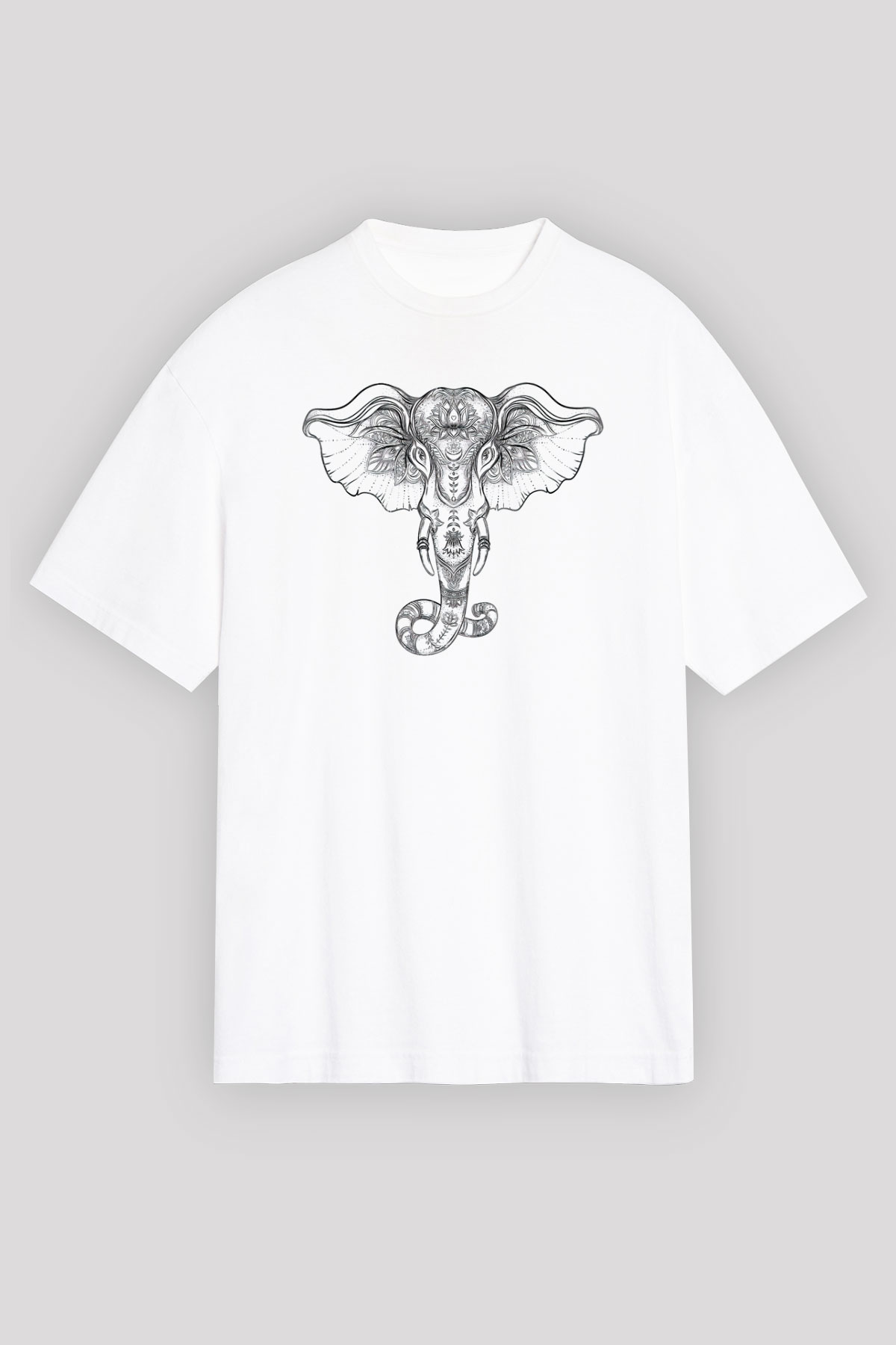 Fil Beyaz Unisex Oversize Tişört T-Shirt
