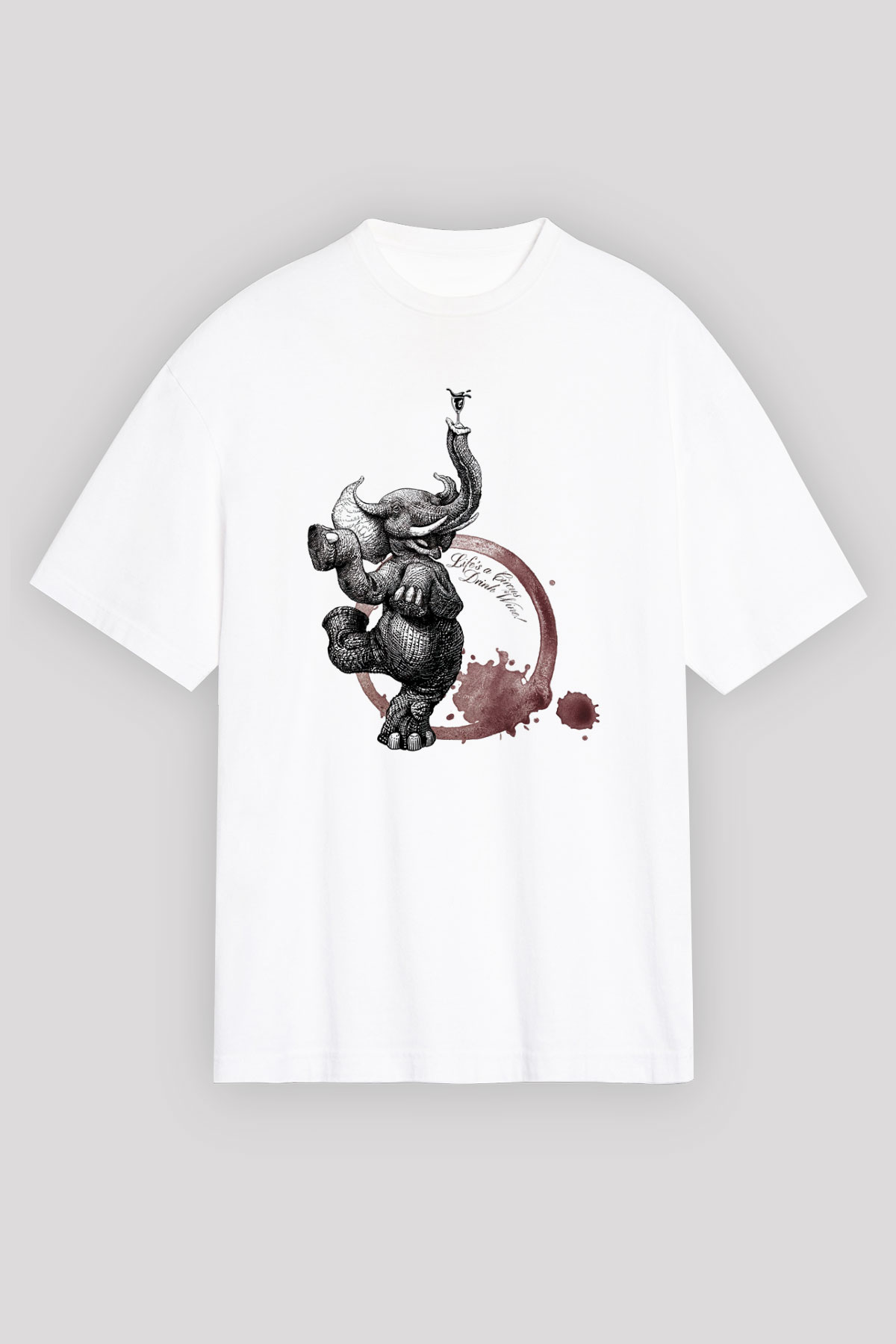 Fil Beyaz Unisex Oversize Tişört T-Shirt