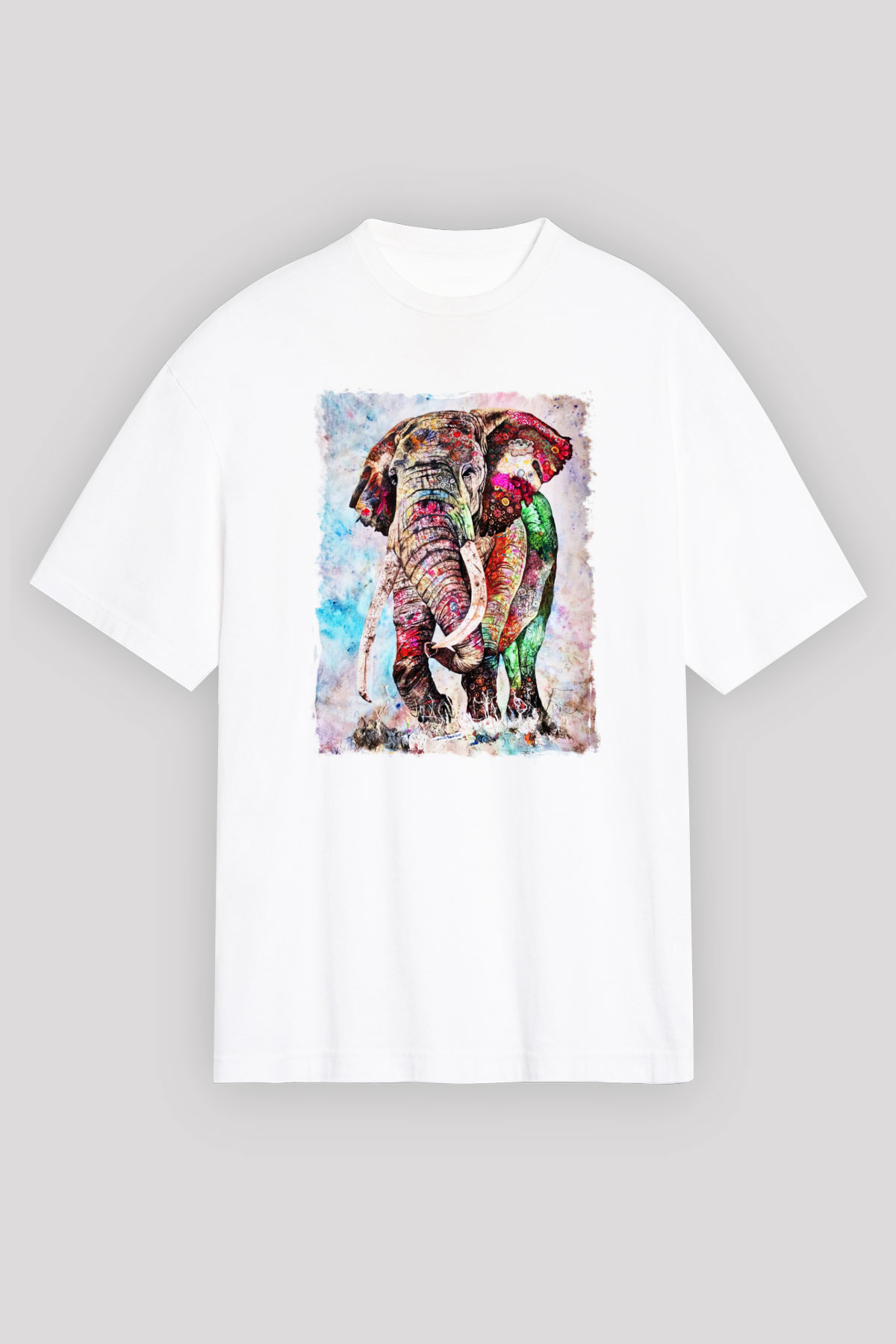 Fil Beyaz Unisex Oversize Tişört T-Shirt