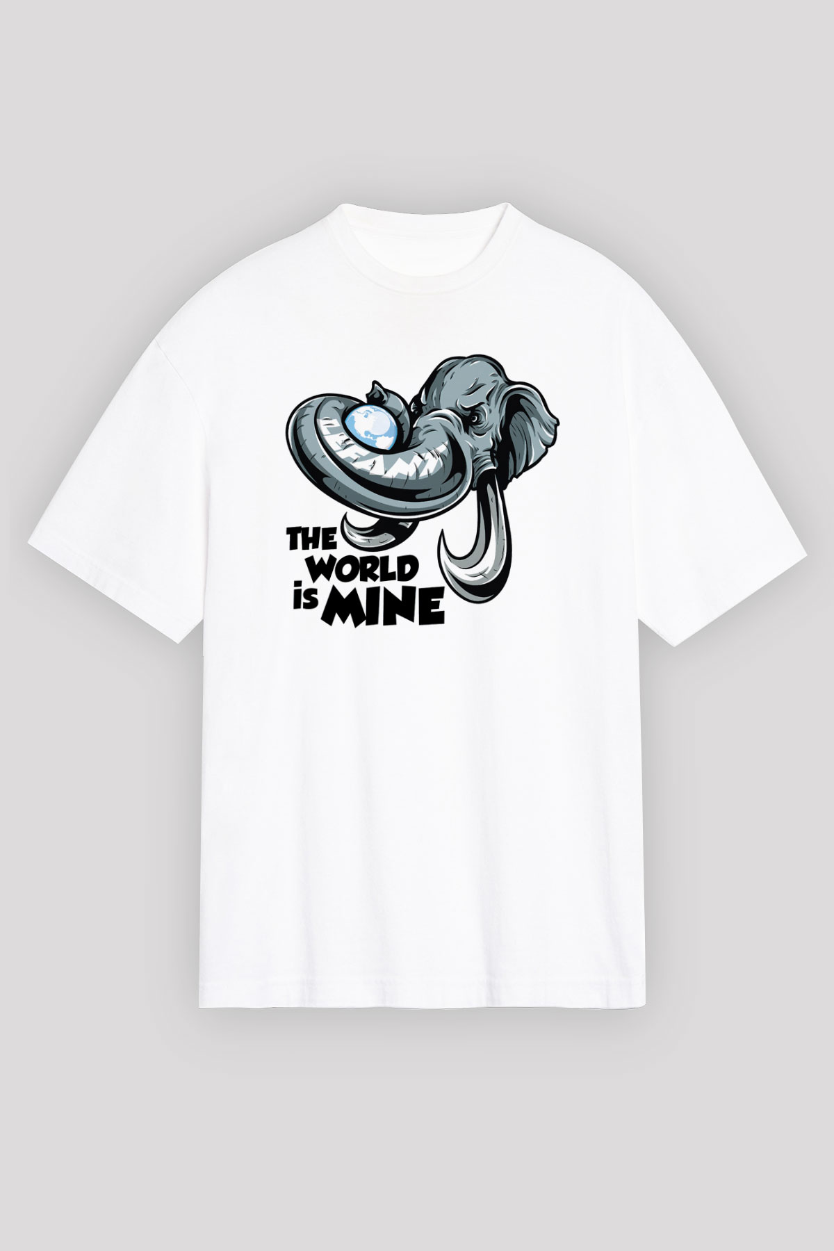 Fil Beyaz Unisex Oversize Tişört T-Shirt