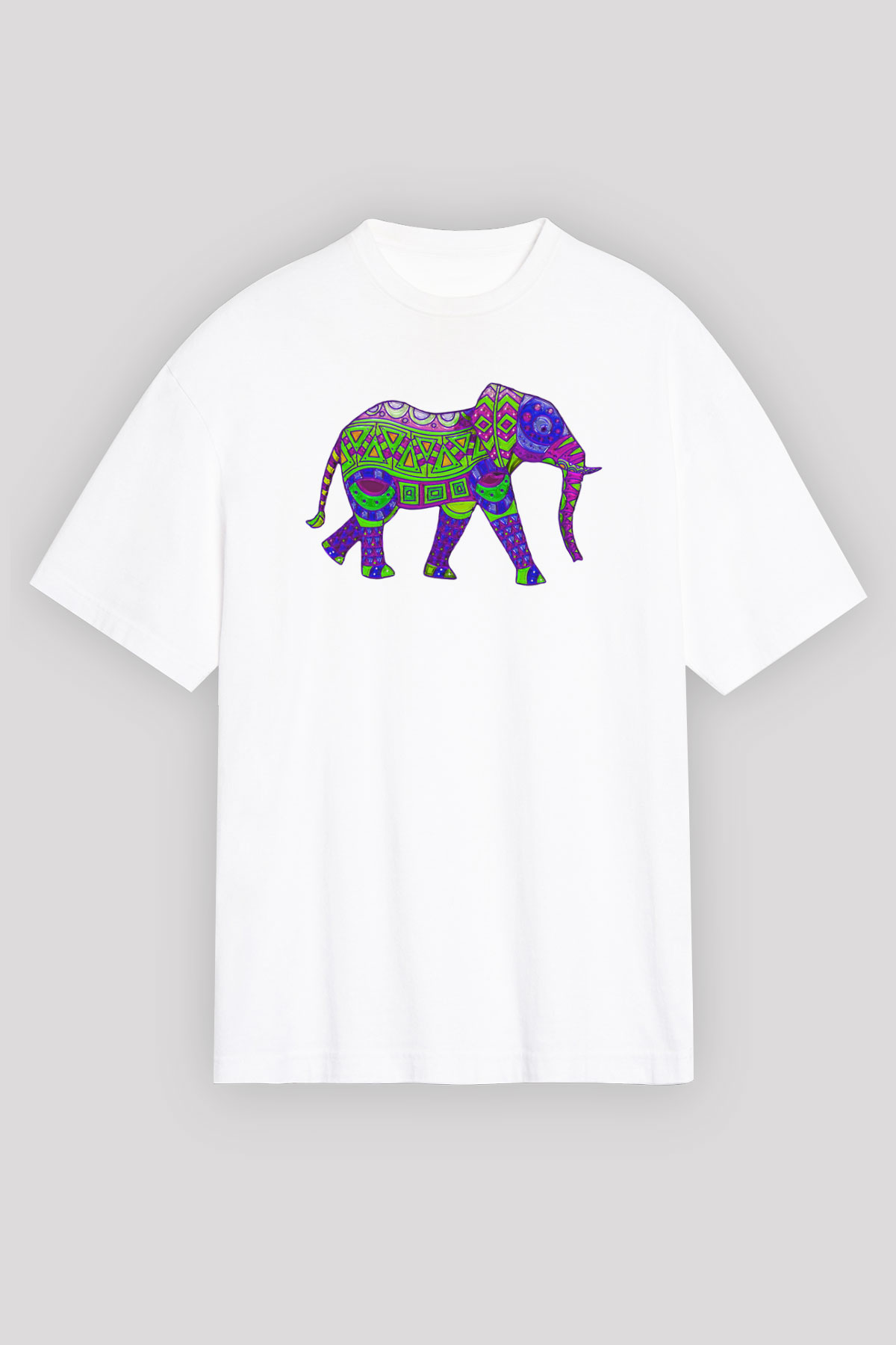 Fil Beyaz Unisex Oversize Tişört T-Shirt
