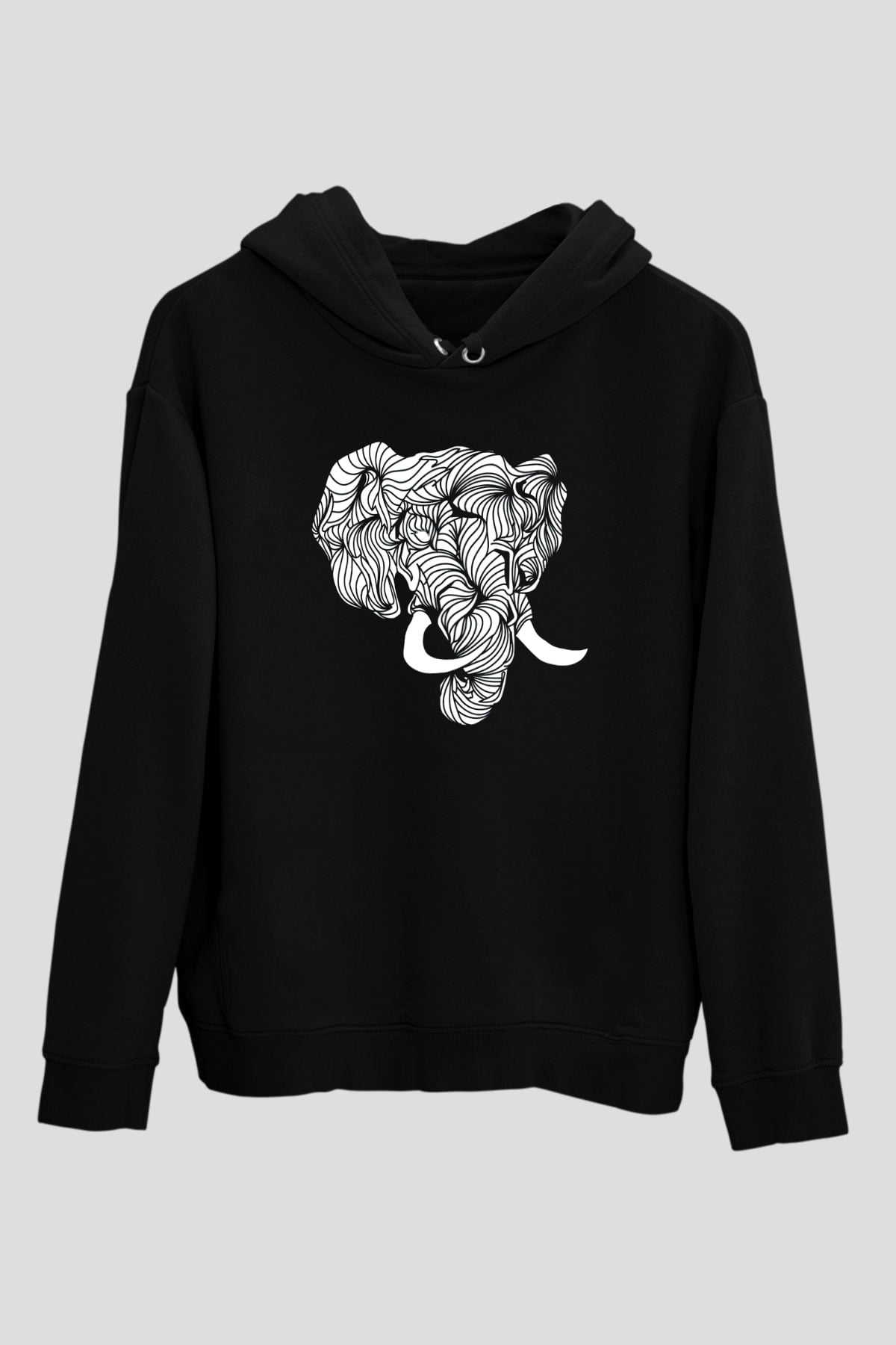 Fil Siyah Unisex Hoodie
