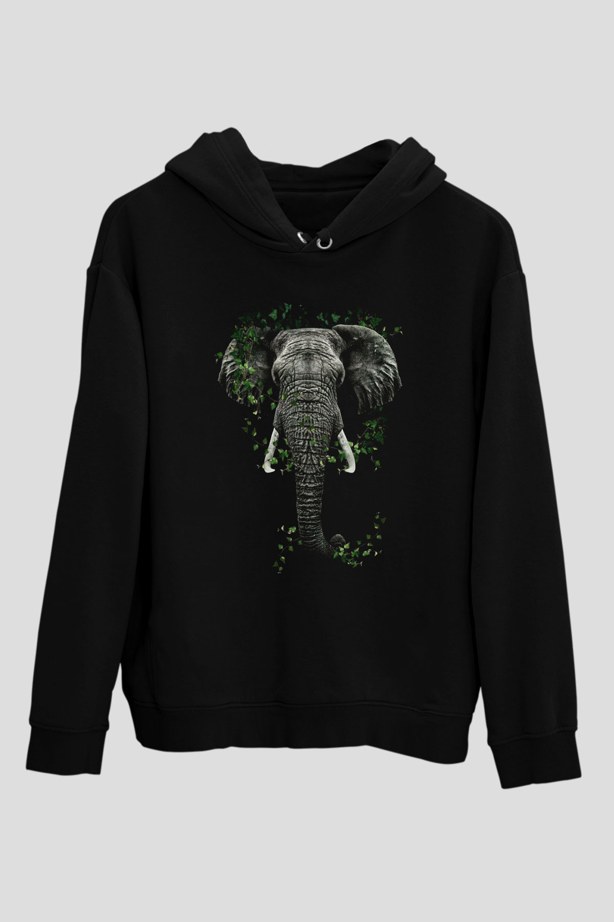 Fil Siyah Unisex Kapüşonlu Sweatshirt