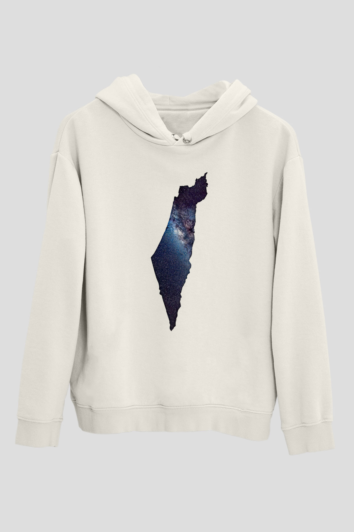 Filistin Baskılı Beyaz Unisex Kapüşonlu Sweatshirt
