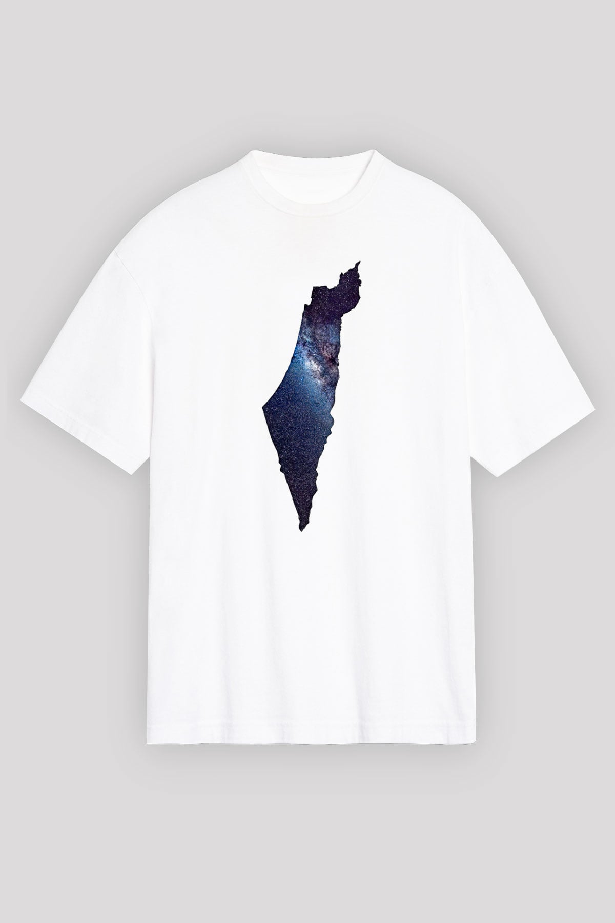 Filistin Baskılı Beyaz Unisex Oversize Tişört - Tshirt