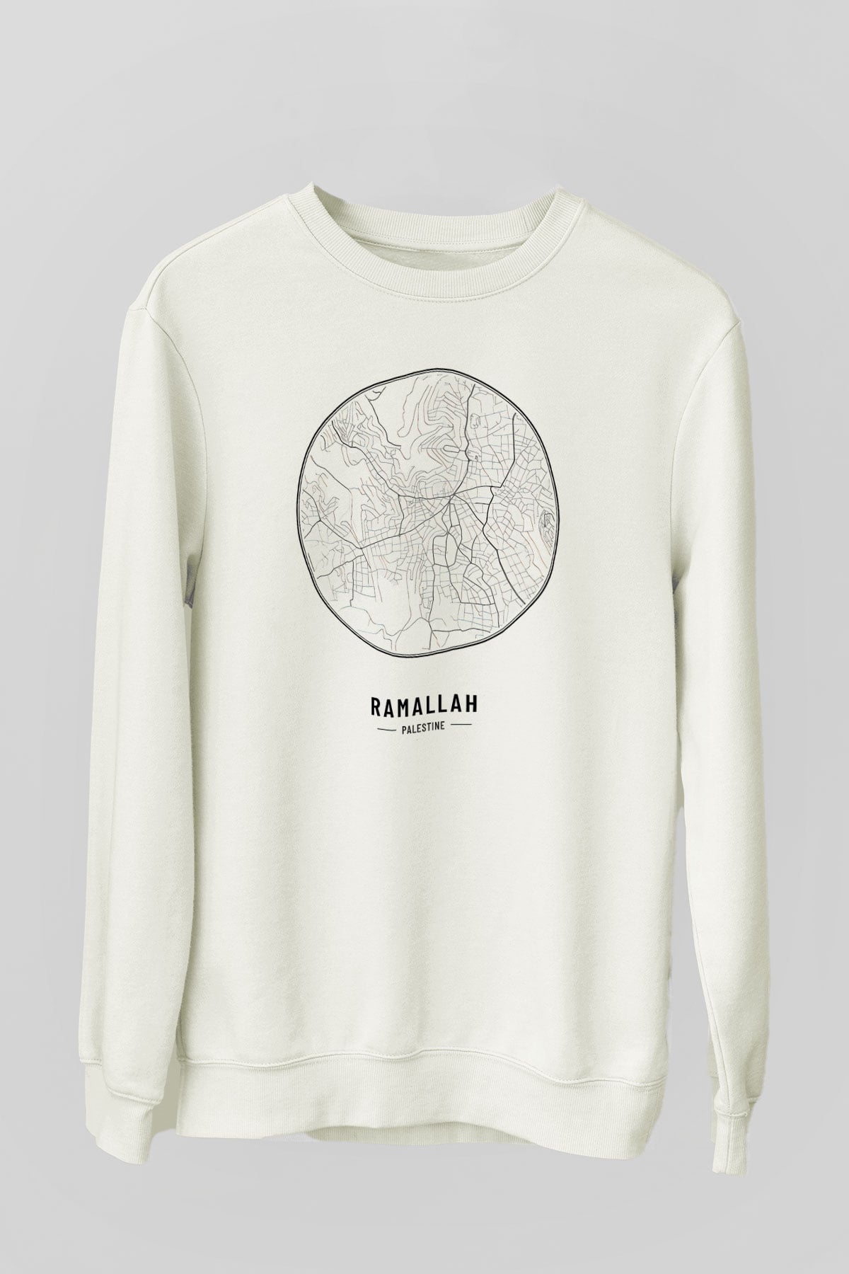 Filistin Baskılı Beyaz Unisex Sweatshirt