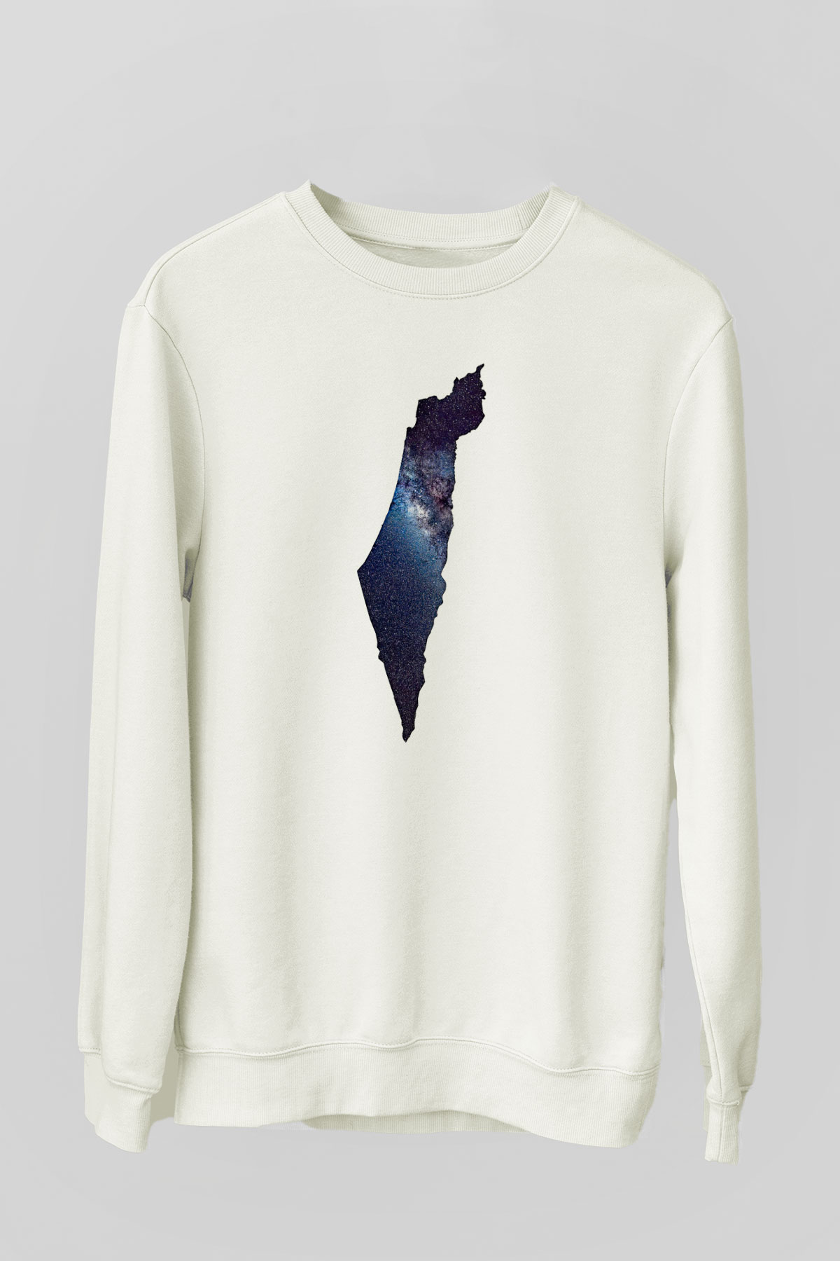 Filistin Baskılı Beyaz Unisex Sweatshirt