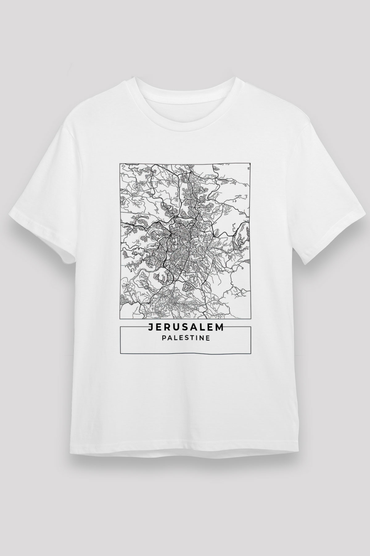 Filistin Baskılı Unisex Beyaz Tişört - Tshirt