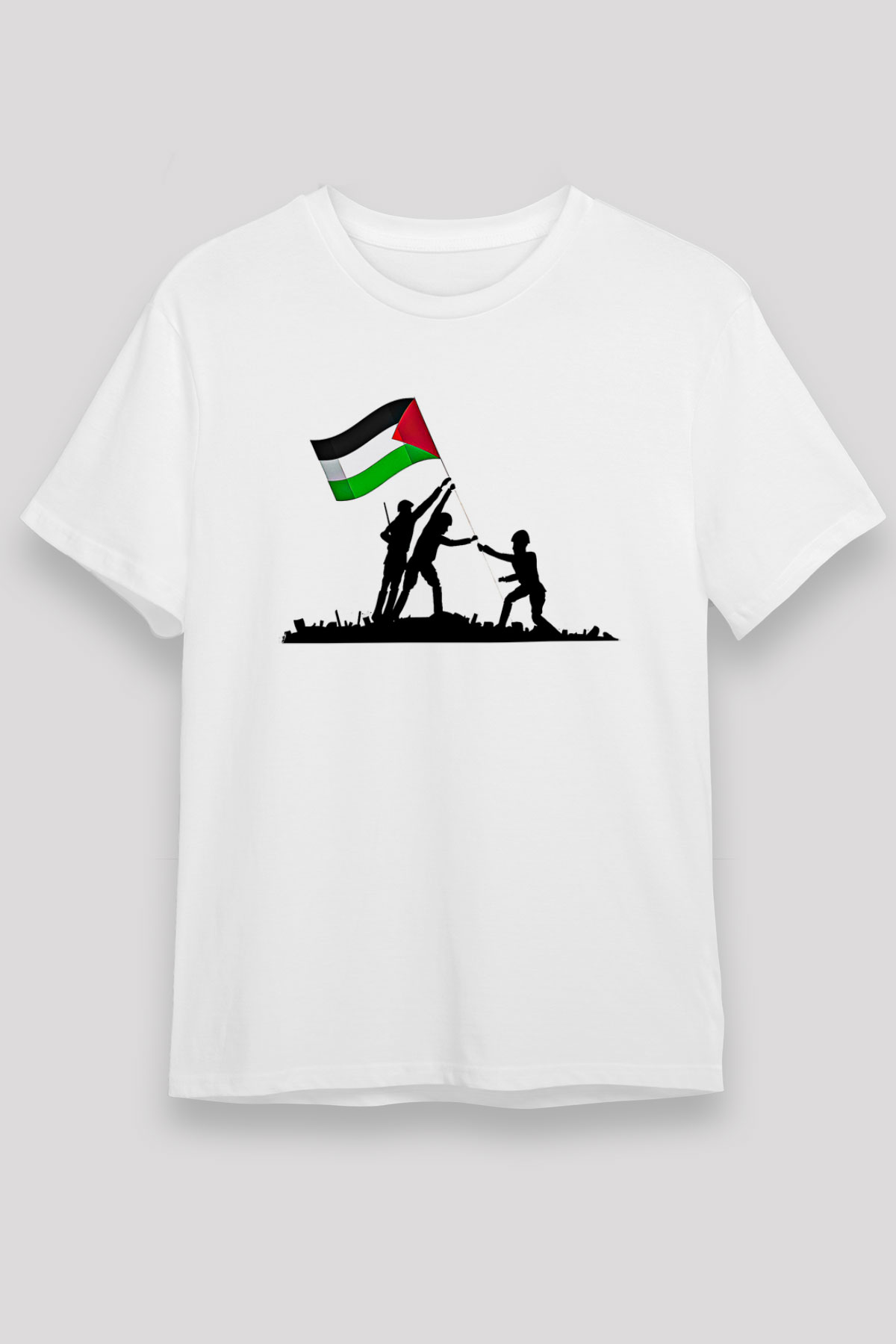 Filistin Baskılı Unisex Beyaz Tişört - Tshirt