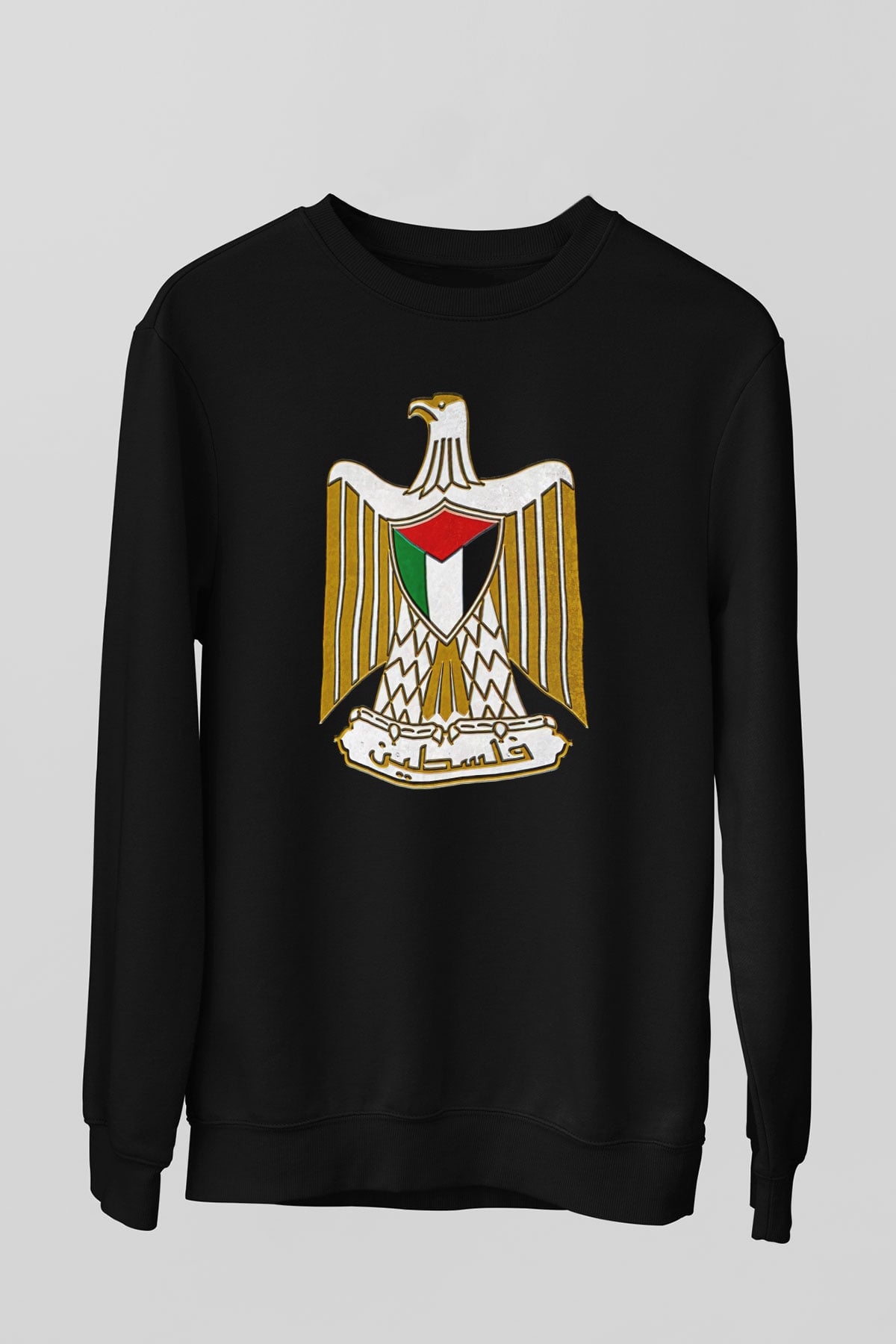 Filistin Baskılı Unisex Siyah Sweatshirt