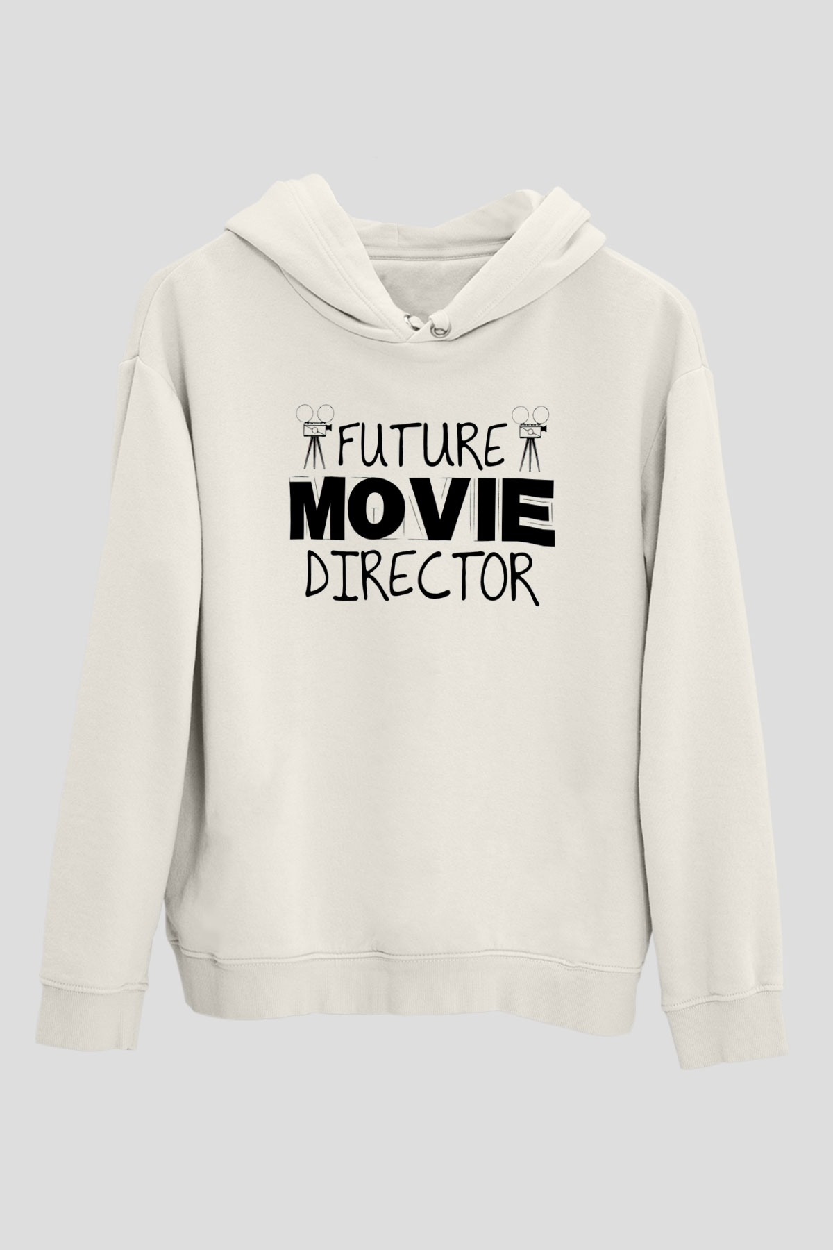 Film yönetmeni Beyaz Unisex Kapüşonlu Sweatshirt